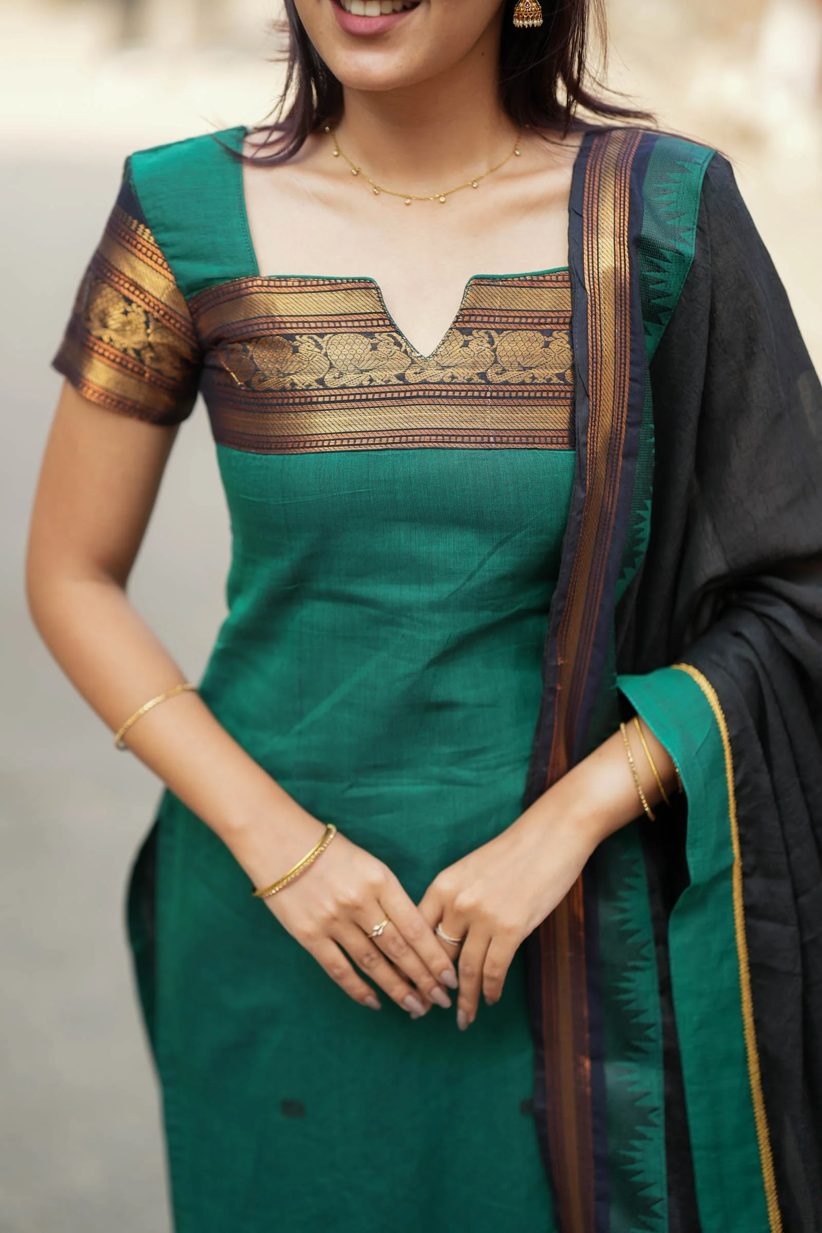 Madhuri Green Kurti Set (Set of 2) - Image 5