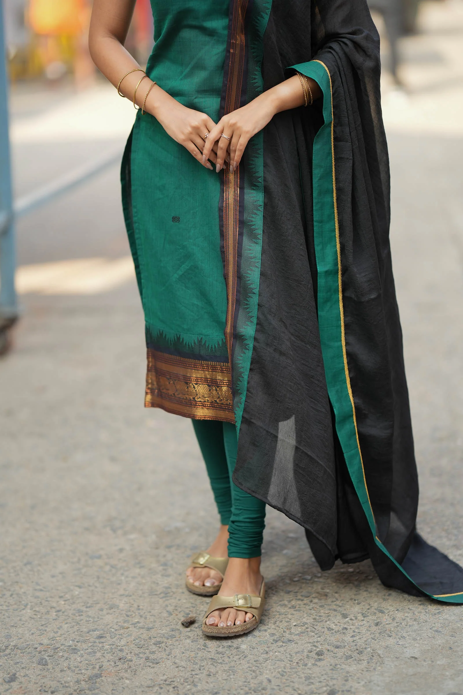 Madhuri Green Kurti Set (Set of 2) - Image 8