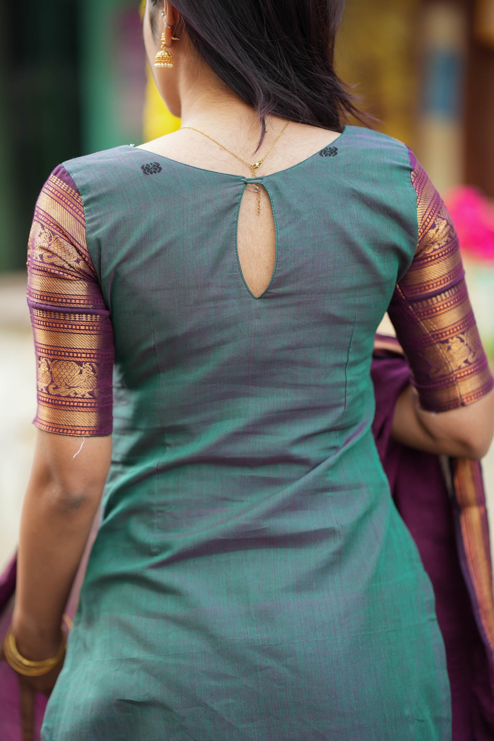 Madhuri Peacock Green Kurti Set (Set of 2) - Image 6