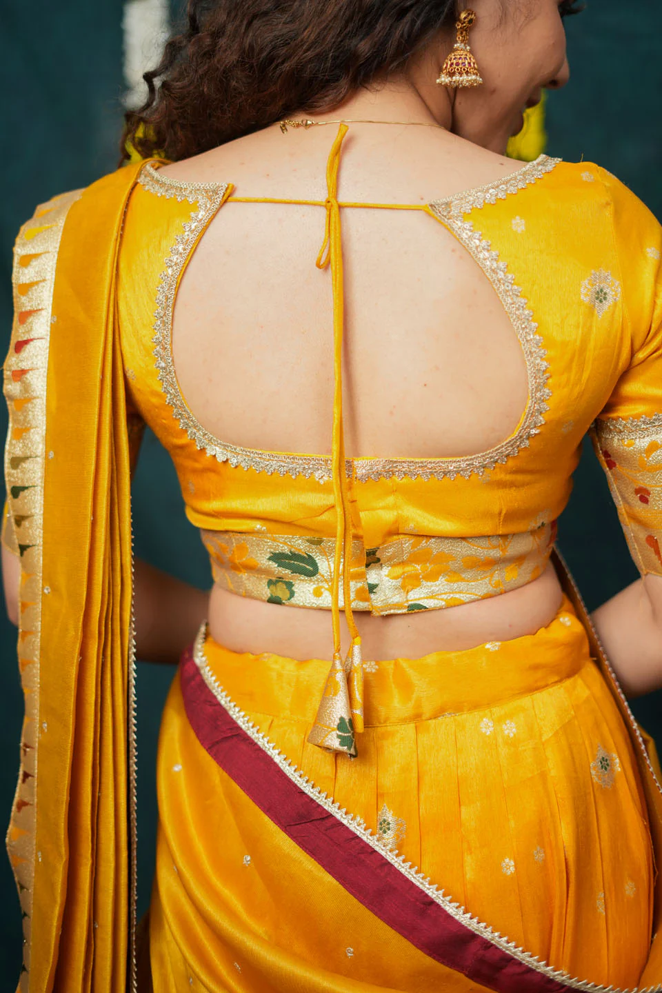 Maithiri Yellow Half Saree Set - Image 13