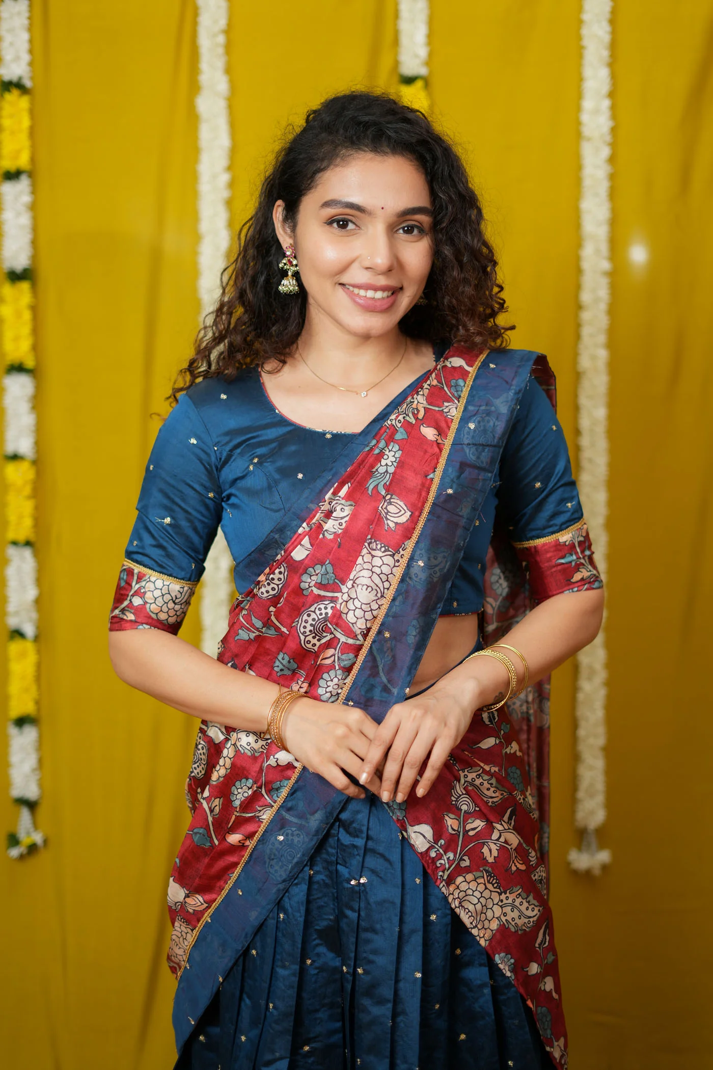 Manaswini Teal Lehenga Set (Set of 3) - Image 9