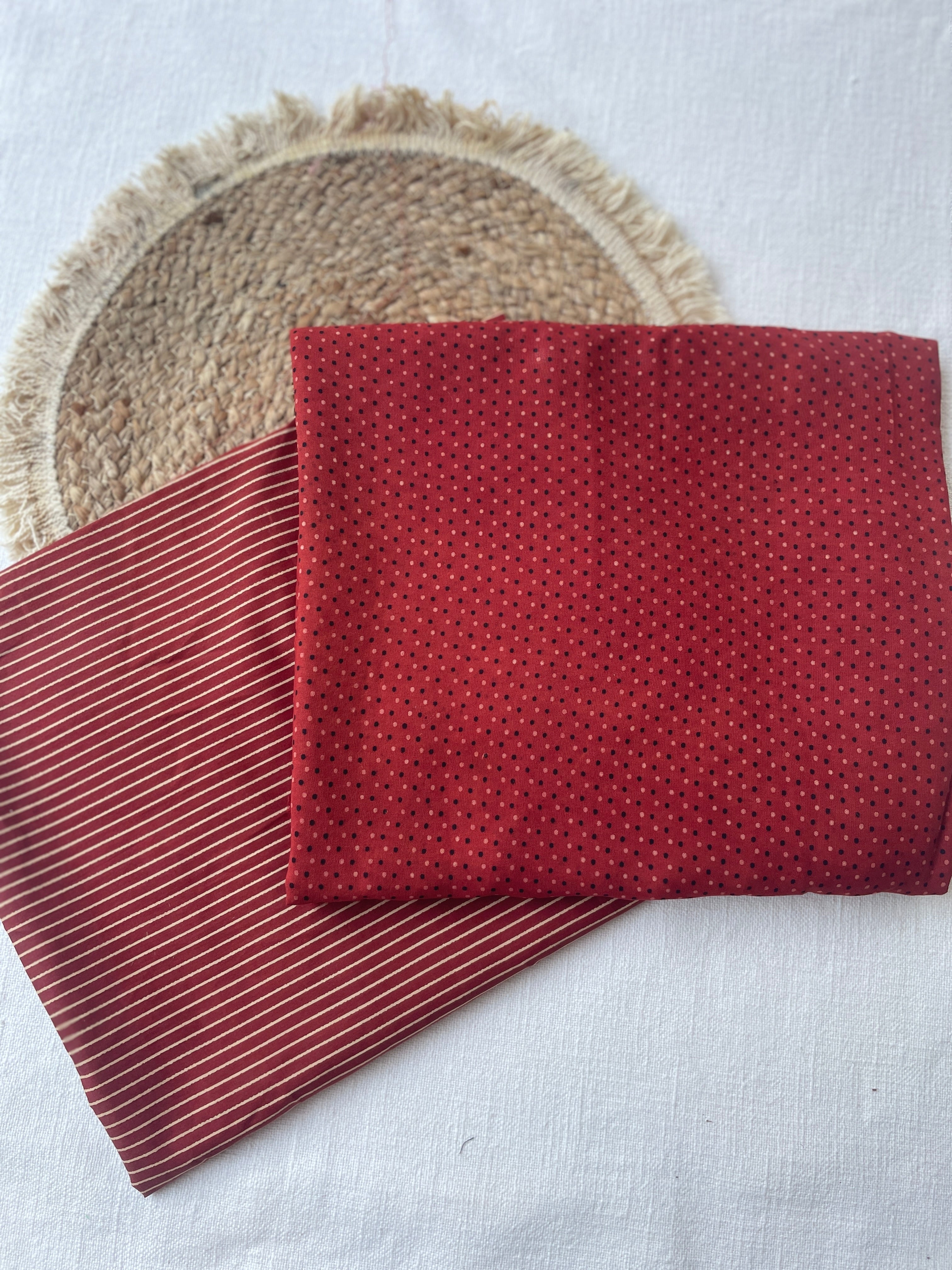 Maroon – Handloom Cotton Top & Bottom Set - Image 4