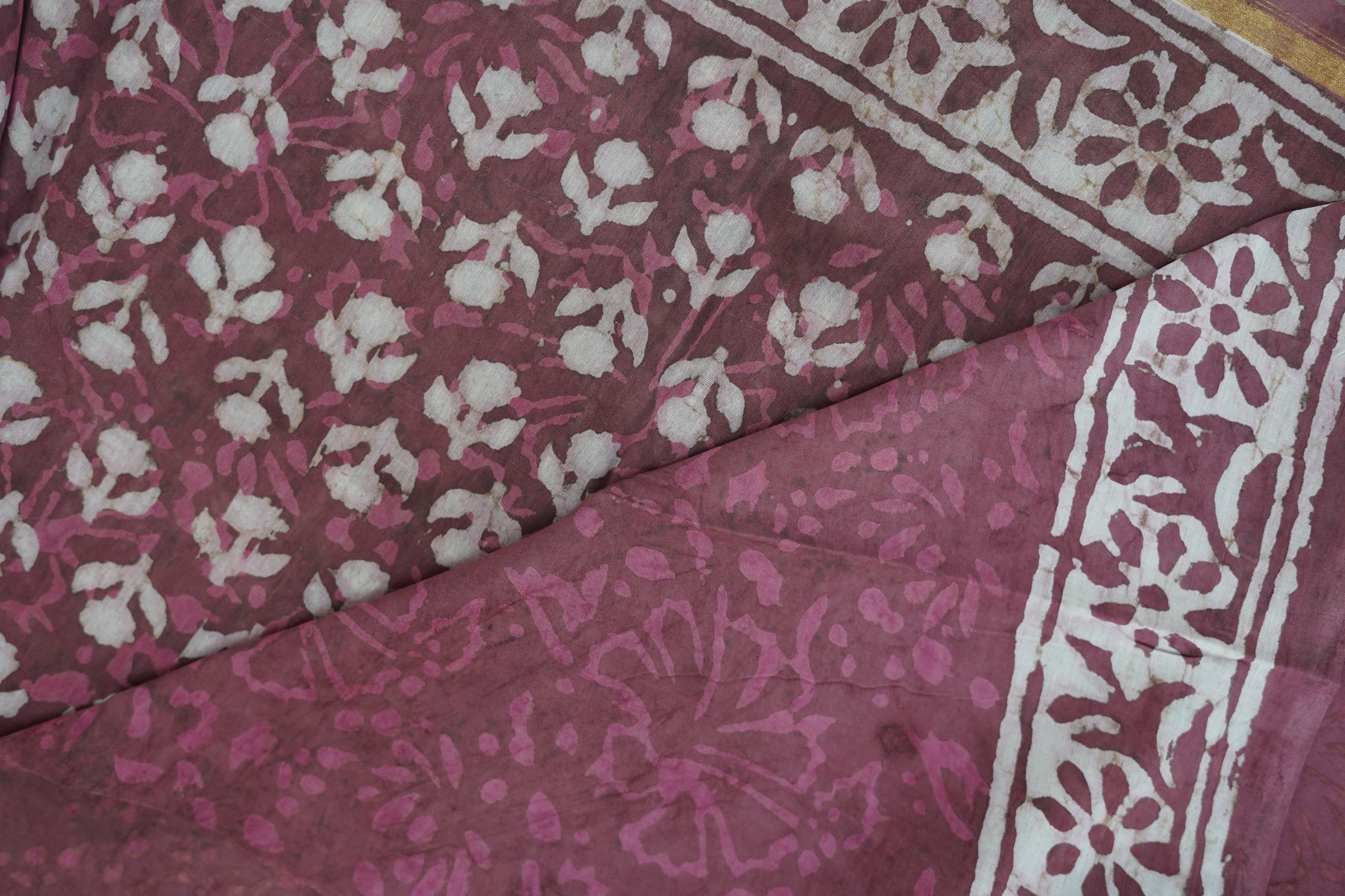 Mauve Chettinad Cotton Saree - Image 5