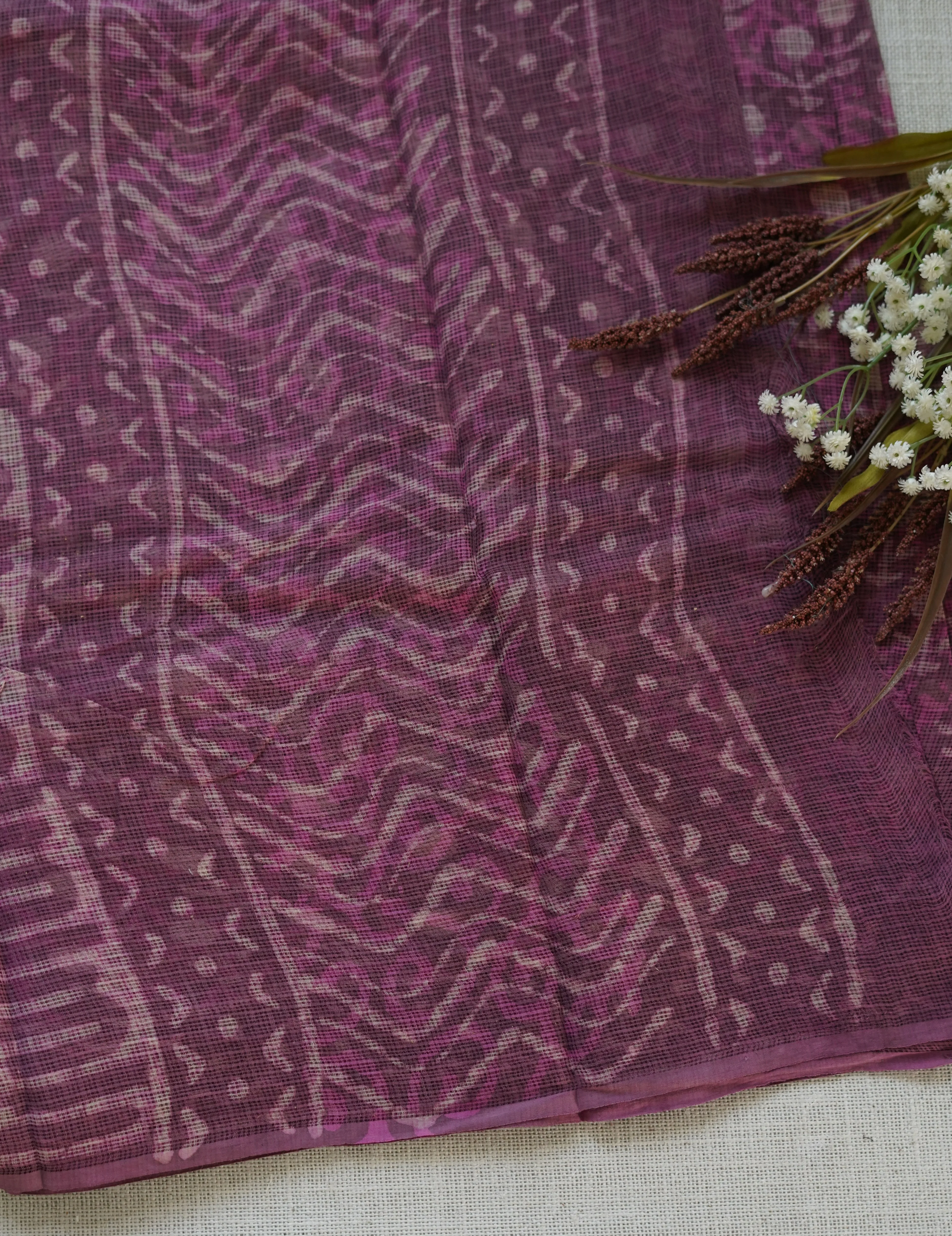 Mauve Pink Handloom Chettinad Cotton Saree - Image 4