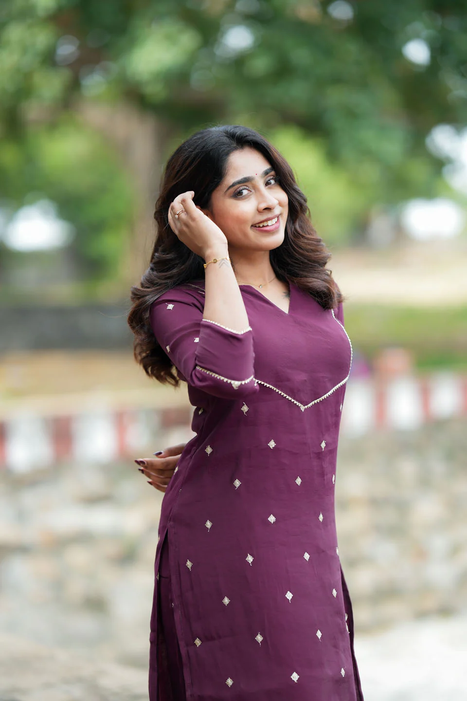 Meera Wine Kurti Set (Set of 2) - Image 10