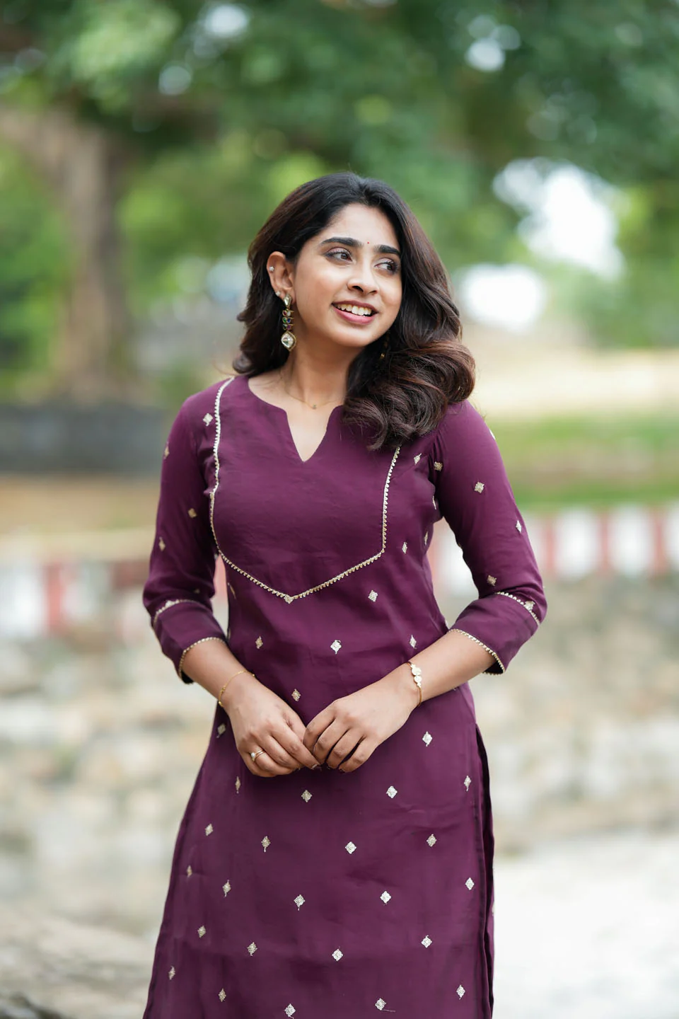 Meera Wine Kurti Set (Set of 2) - Image 11