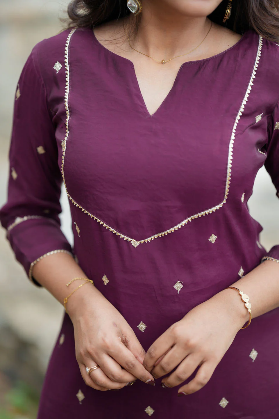 Meera Wine Kurti Set (Set of 2) - Image 12