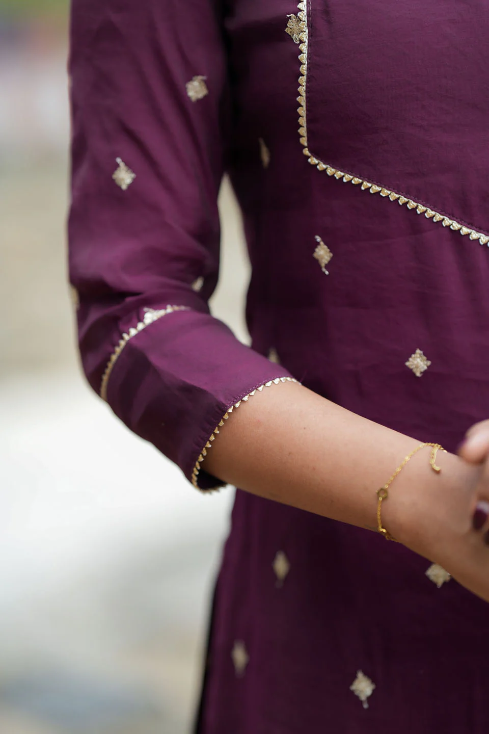 Meera Wine Kurti Set (Set of 2) - Image 13