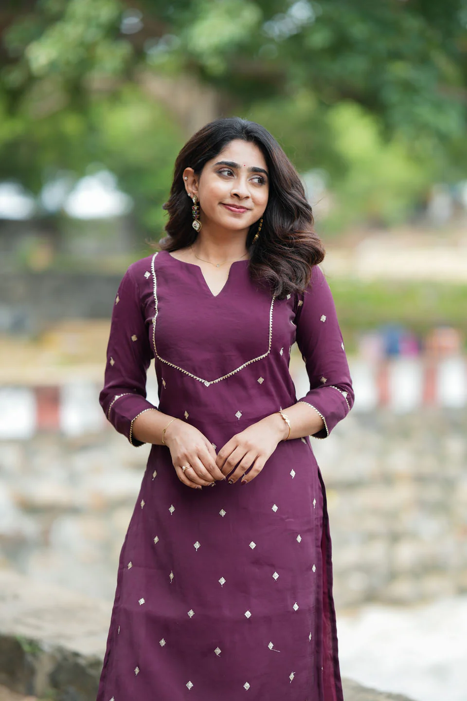 Meera Wine Kurti Set (Set of 2) - Image 6