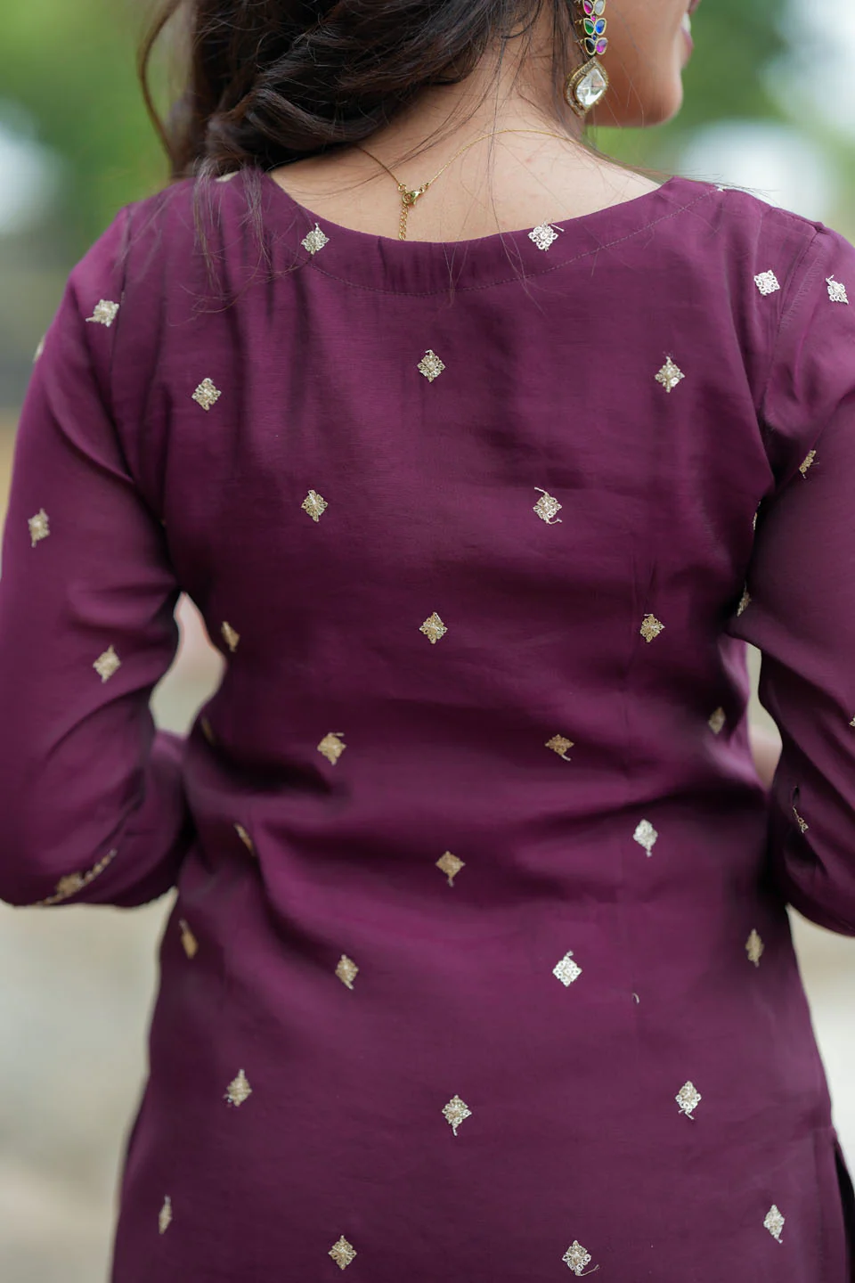 Meera Wine Kurti Set (Set of 2) - Image 7