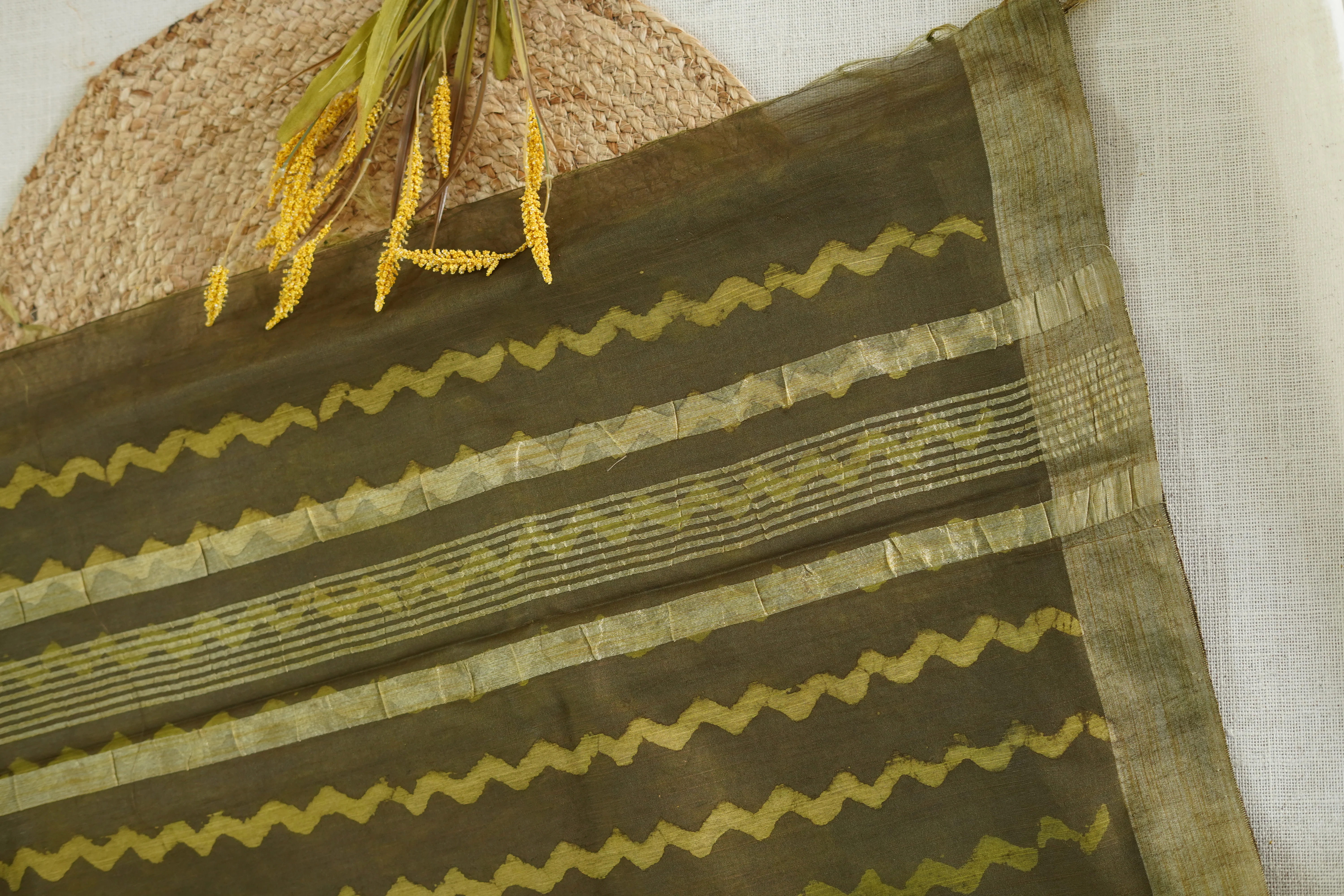 Mehendi Green  Chettinad Cotton Saree - Image 4