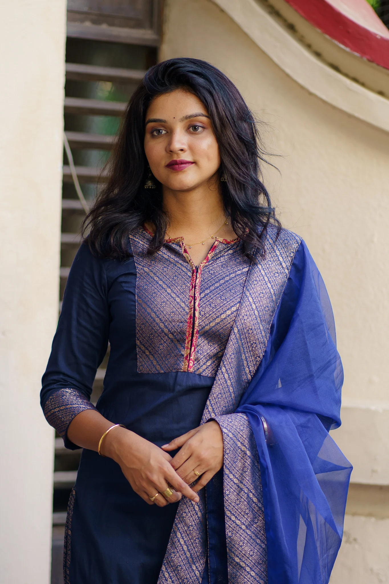 Mithra Navy Blue Kurti Set - Image 10