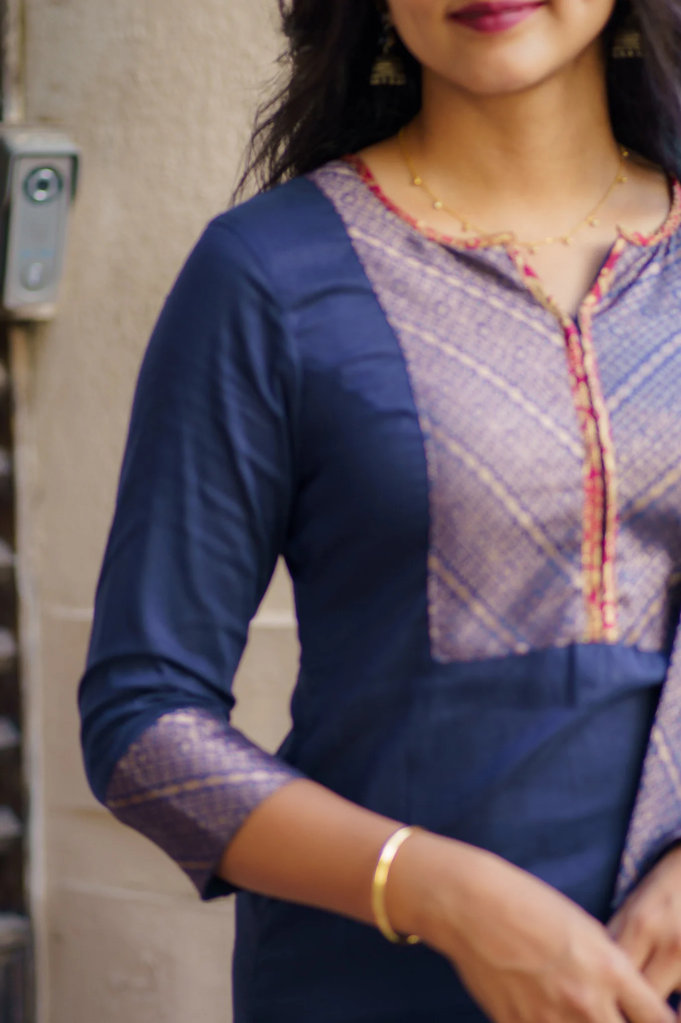 Mithra Navy Blue Kurti Set - Image 2
