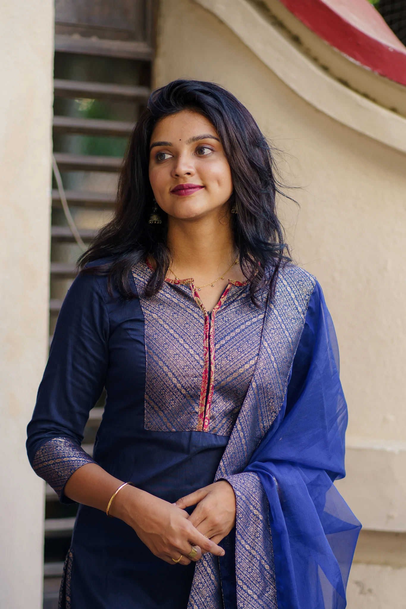 Mithra Navy Blue Kurti Set - Image 8
