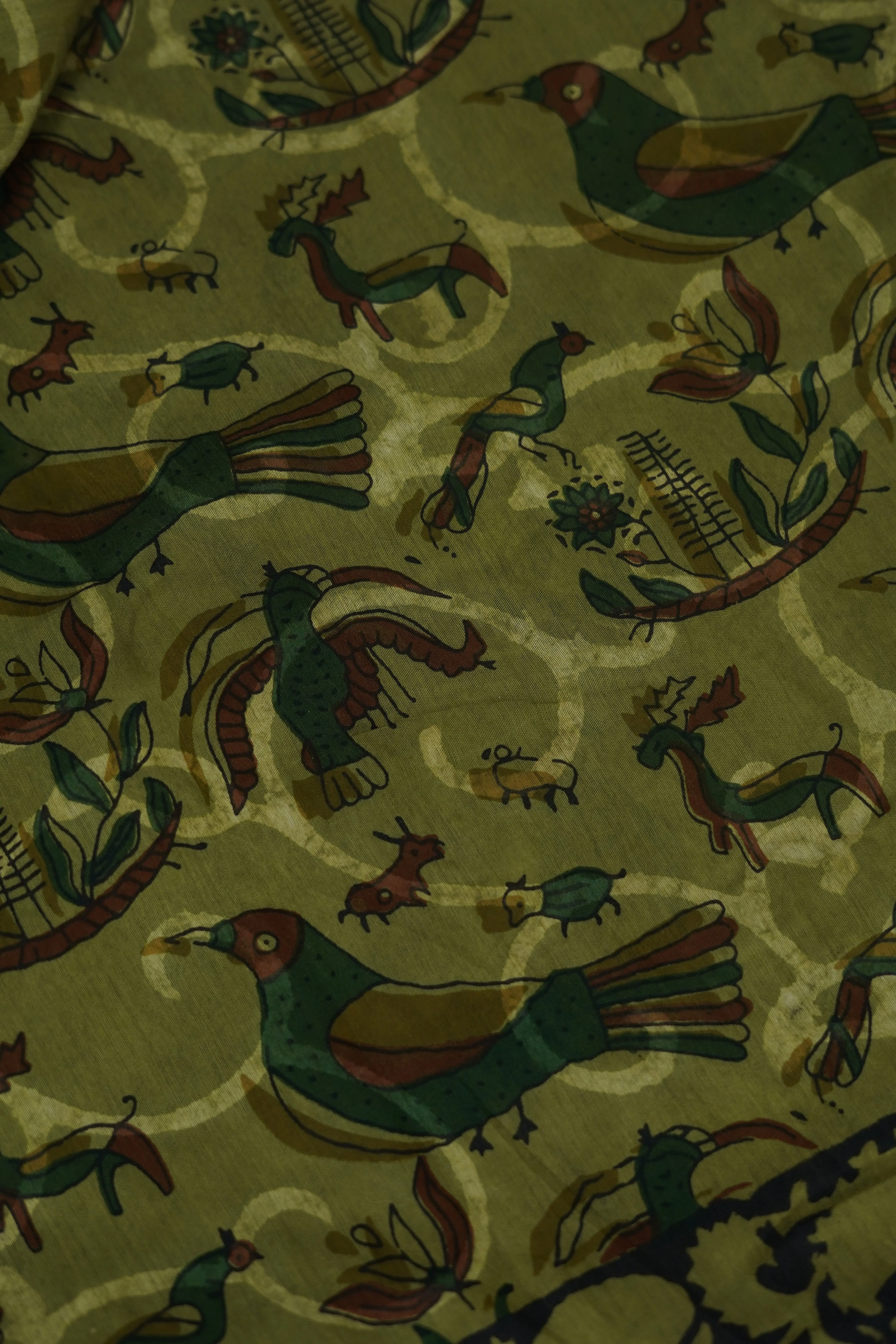 Moss Green Chettinad Cotton Saree - Image 6