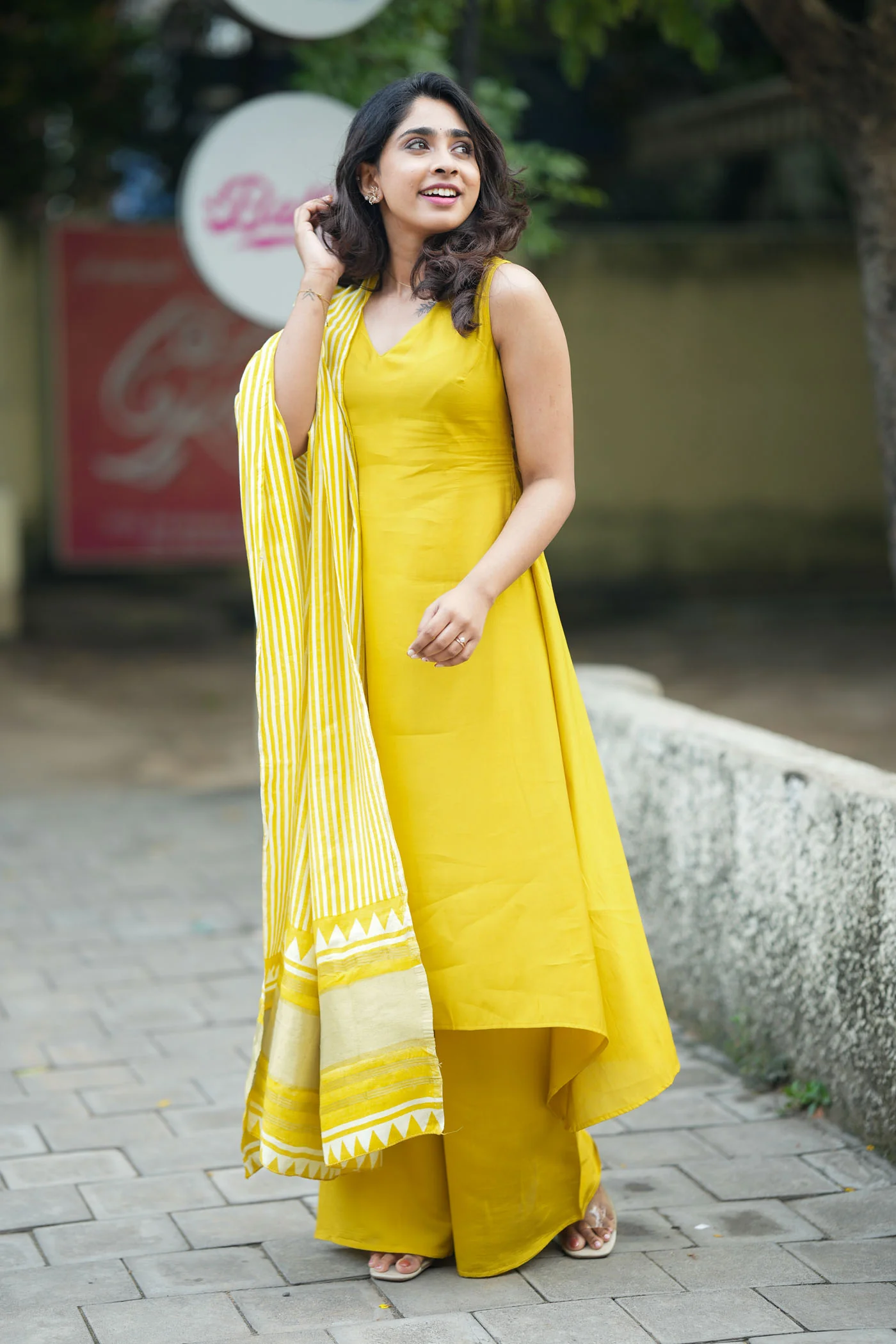 Nandhitha Yellow Kurta Set - Image 9