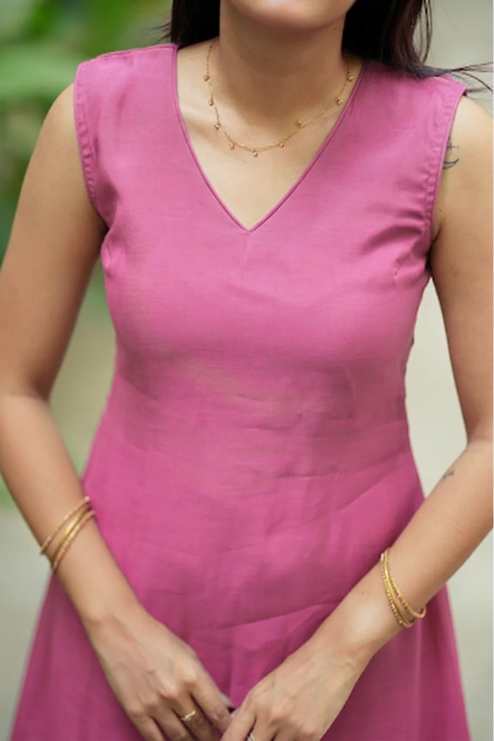 Nandhitha Pink Kurta Set ( Set of 2) - Image 3