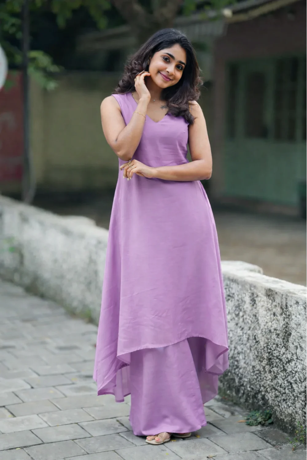Nandhitha Lilac Kurta Set ( Set of 2) - Image 3