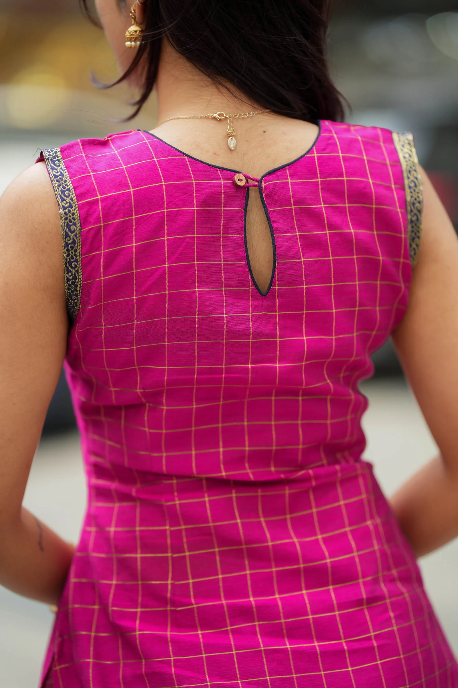 Navya Magenta Kurti with Dupatta Set (Set of 3) - Image 4