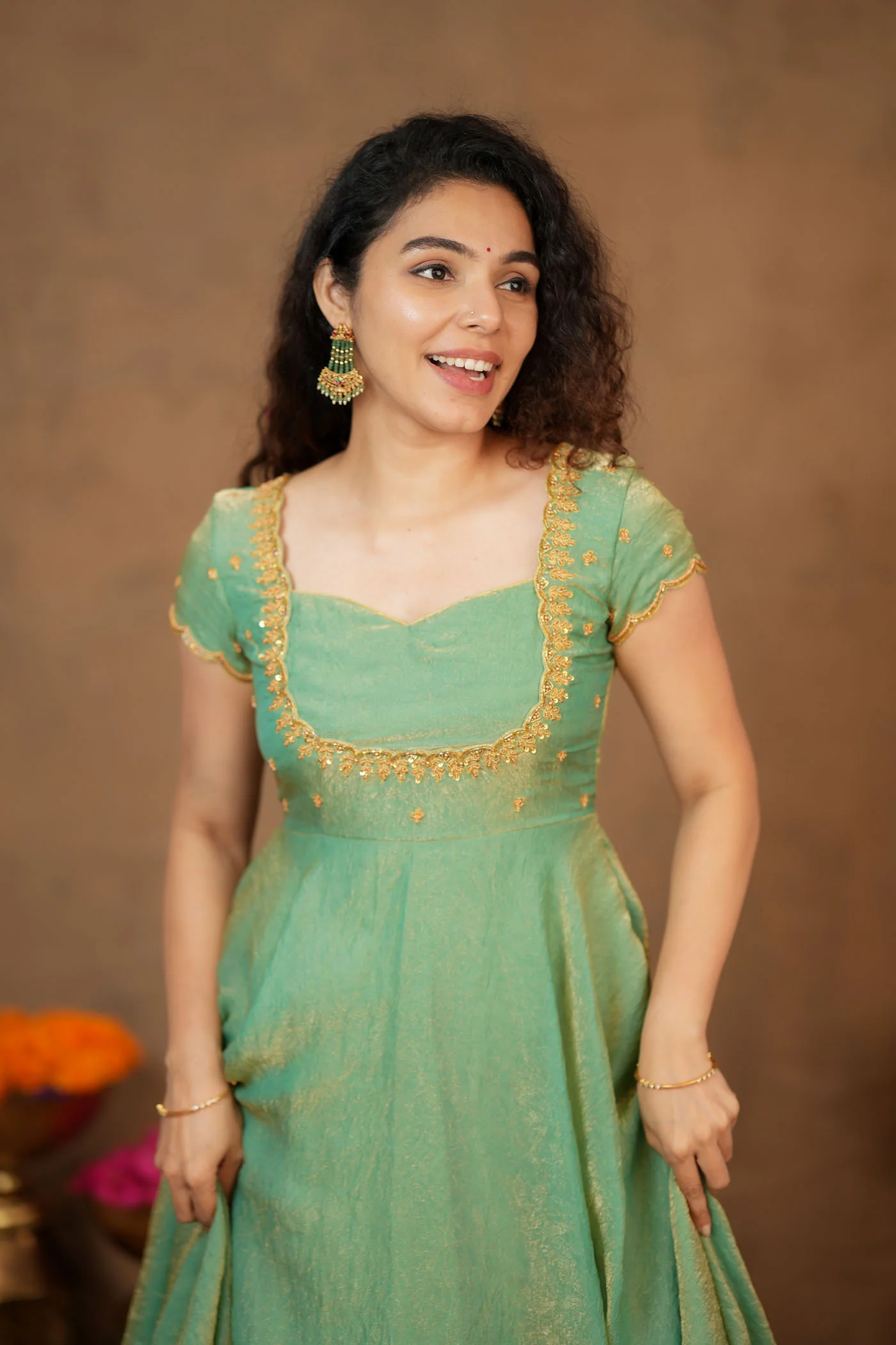 Niharika Aqua Green Maxi Dress (Set of 2) - Image 22