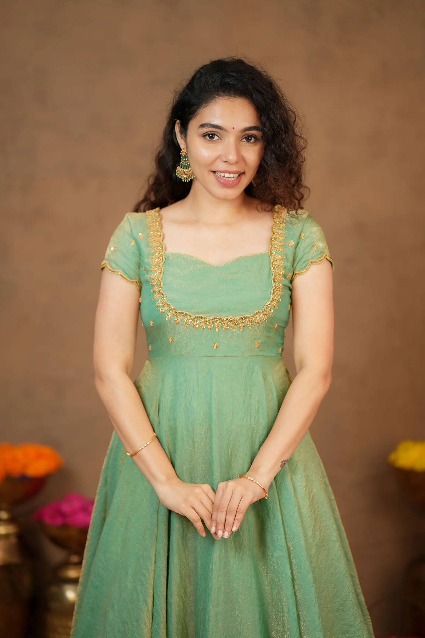 Niharika Aqua Green Maxi Dress (Set of 2) - Image 23