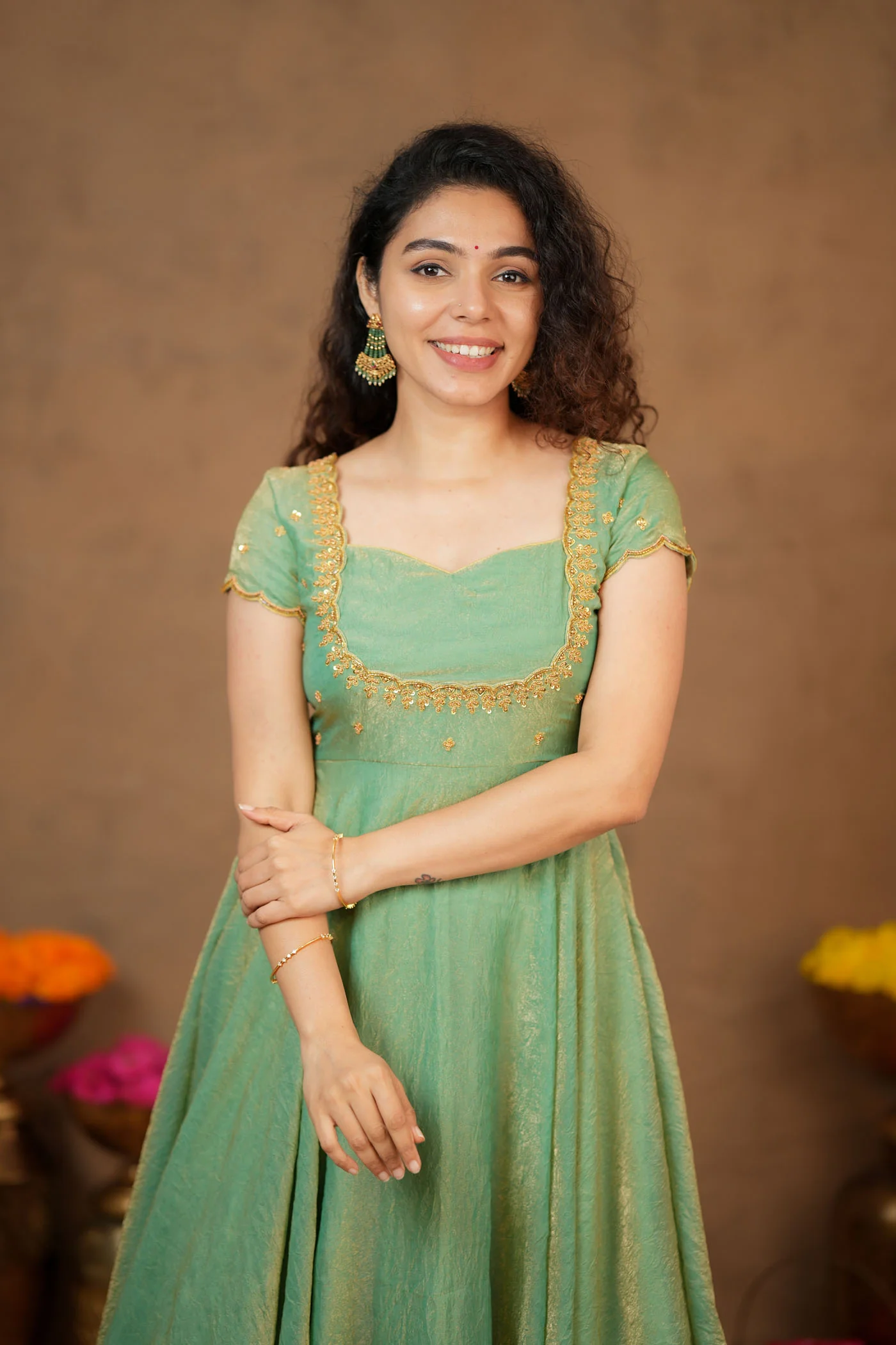 Niharika Aqua Green Maxi Dress (Set of 2) - Image 24
