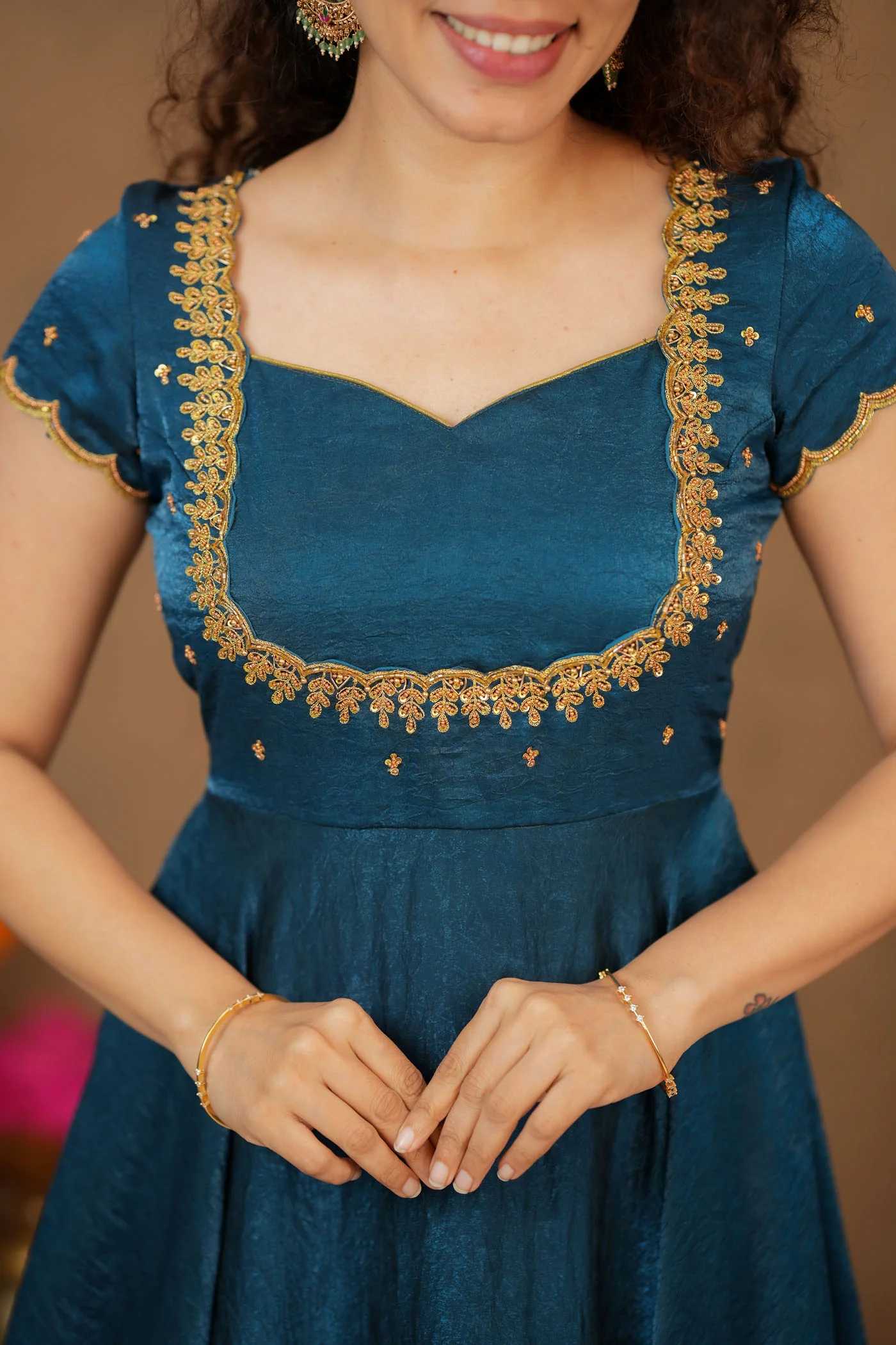 Niharika Teal Maxi Dress (Set of 2) - Image 18