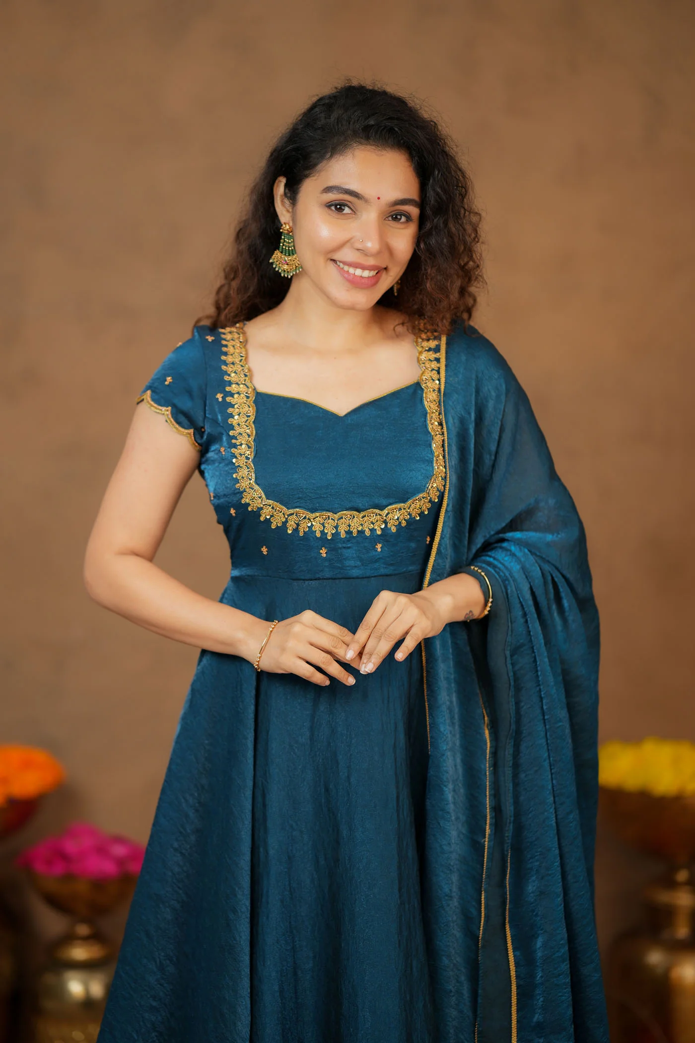 Niharika Teal Maxi Dress (Set of 2) - Image 22