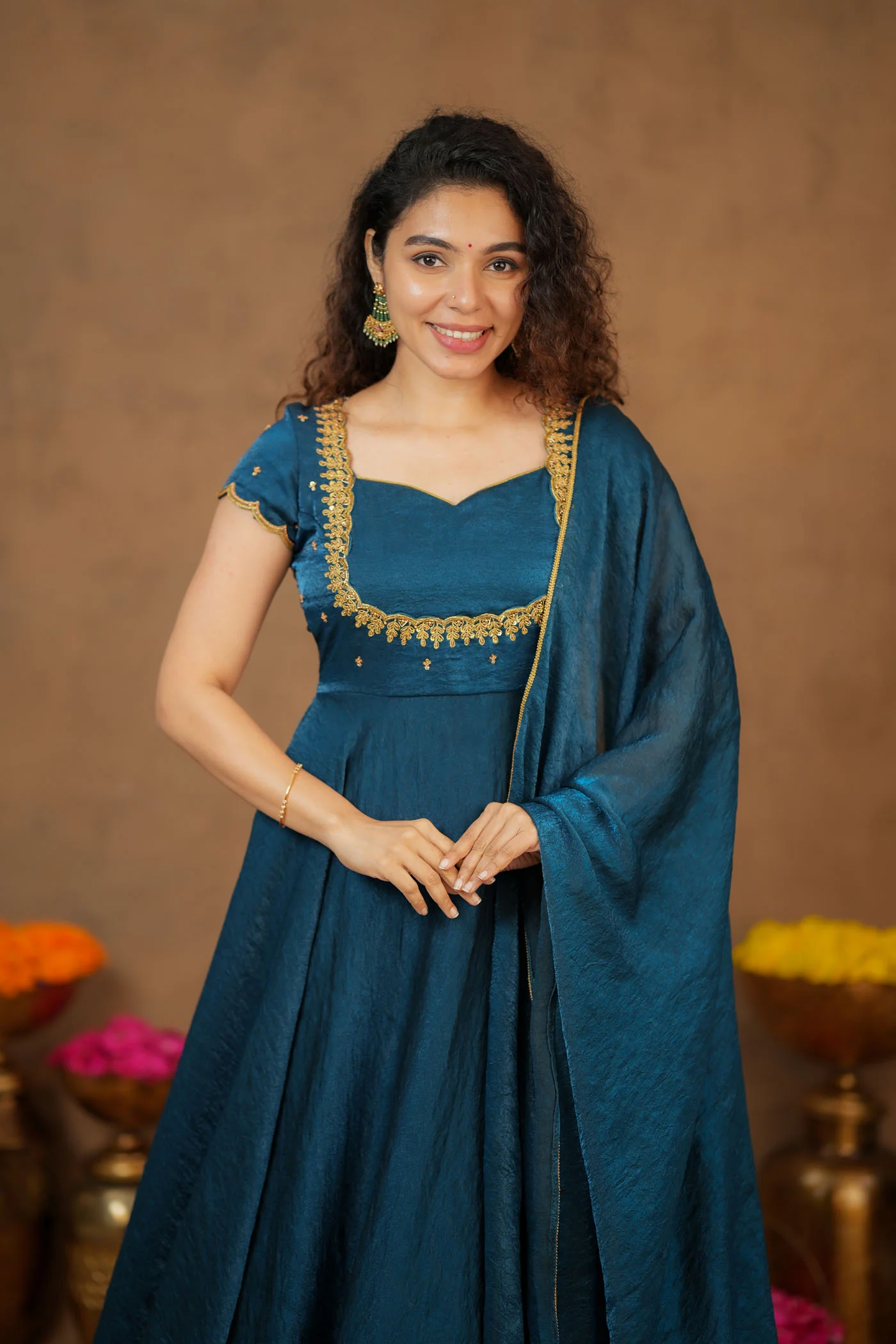 Niharika Teal Maxi Dress (Set of 2) - Image 26