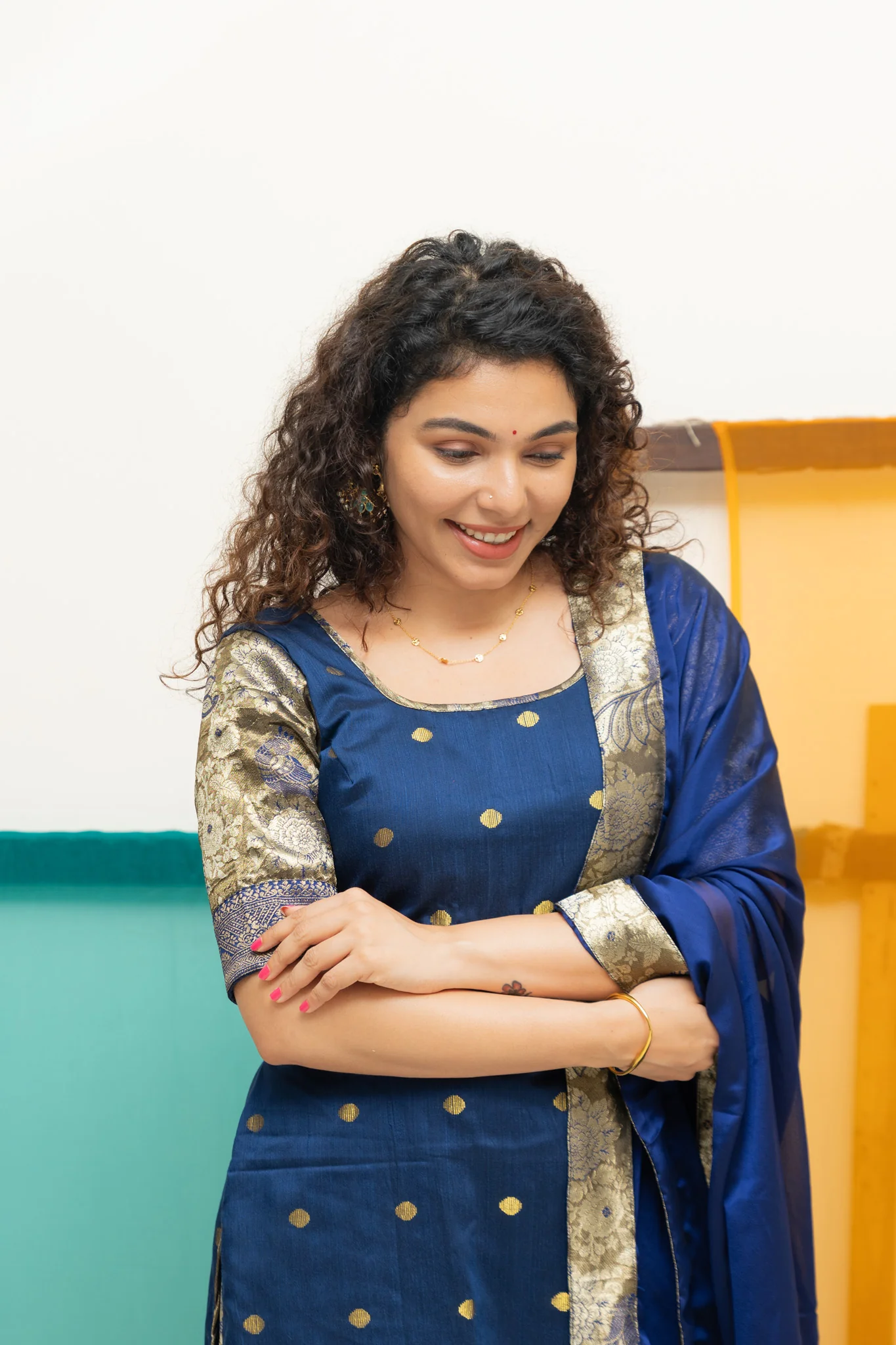 Nikitha Navy Blue Kurti Set - Image 10