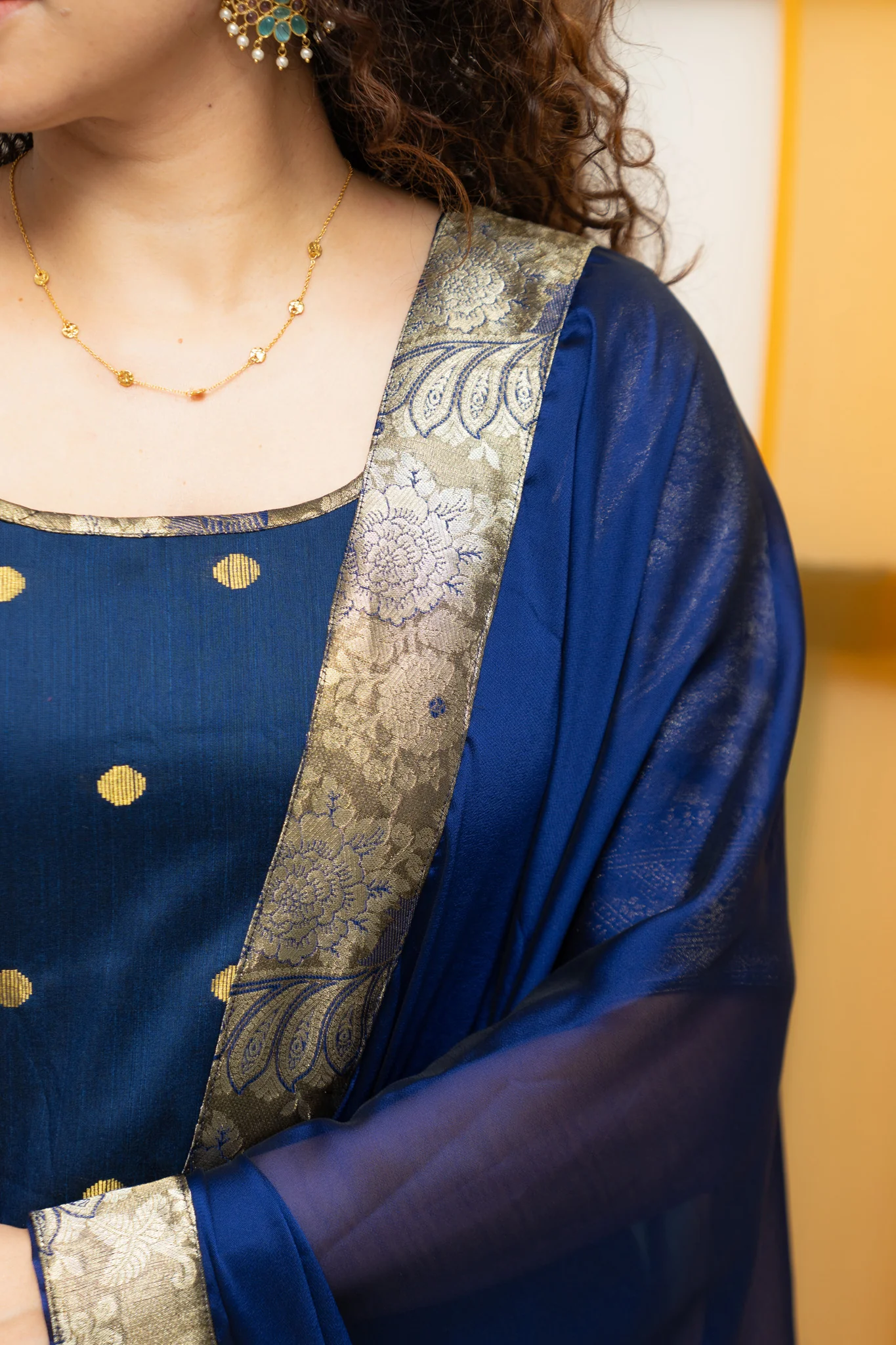 Nikitha Navy Blue Kurti Set - Image 15