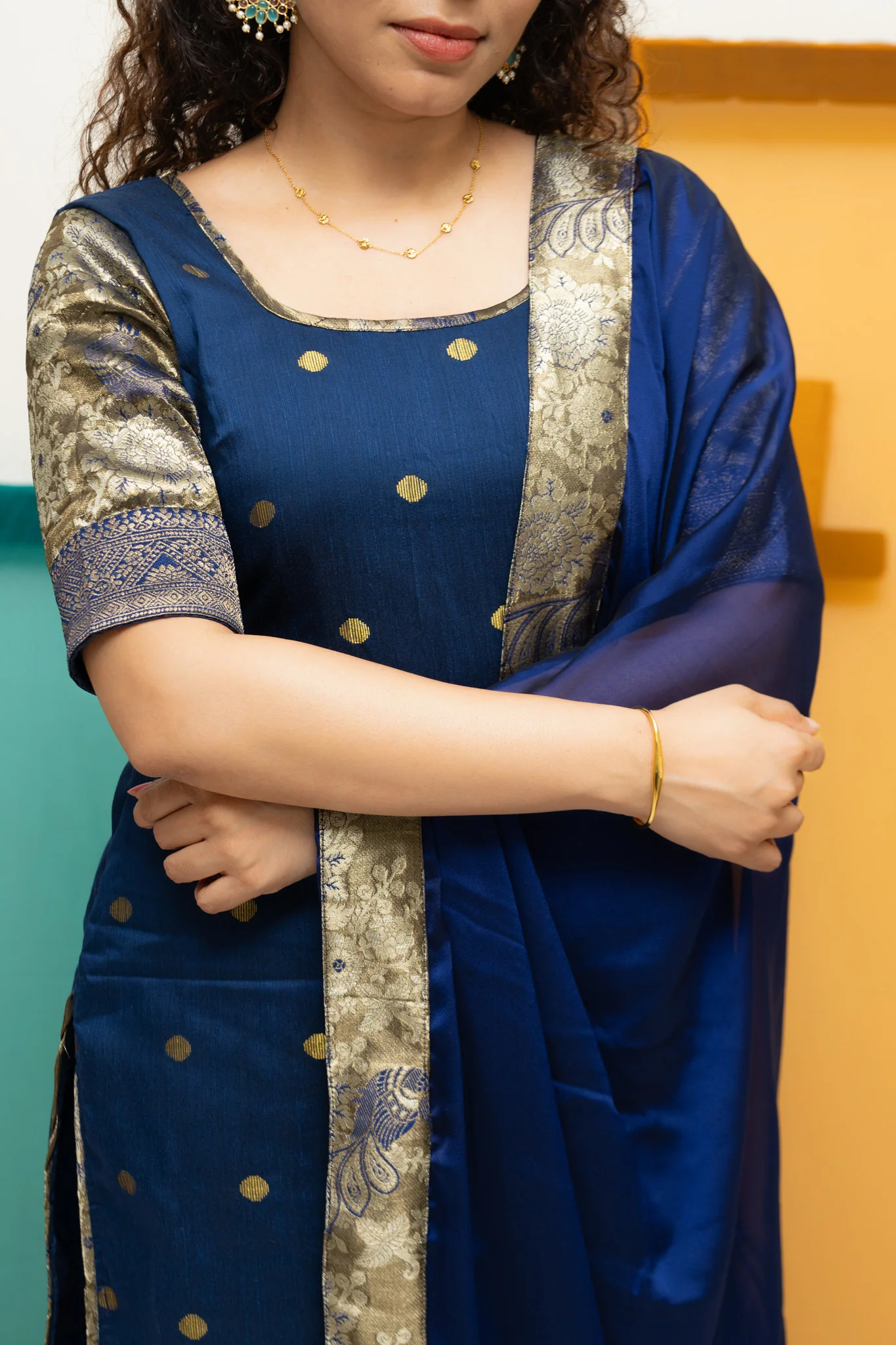 Nikitha Navy Blue Kurti Set - Image 16