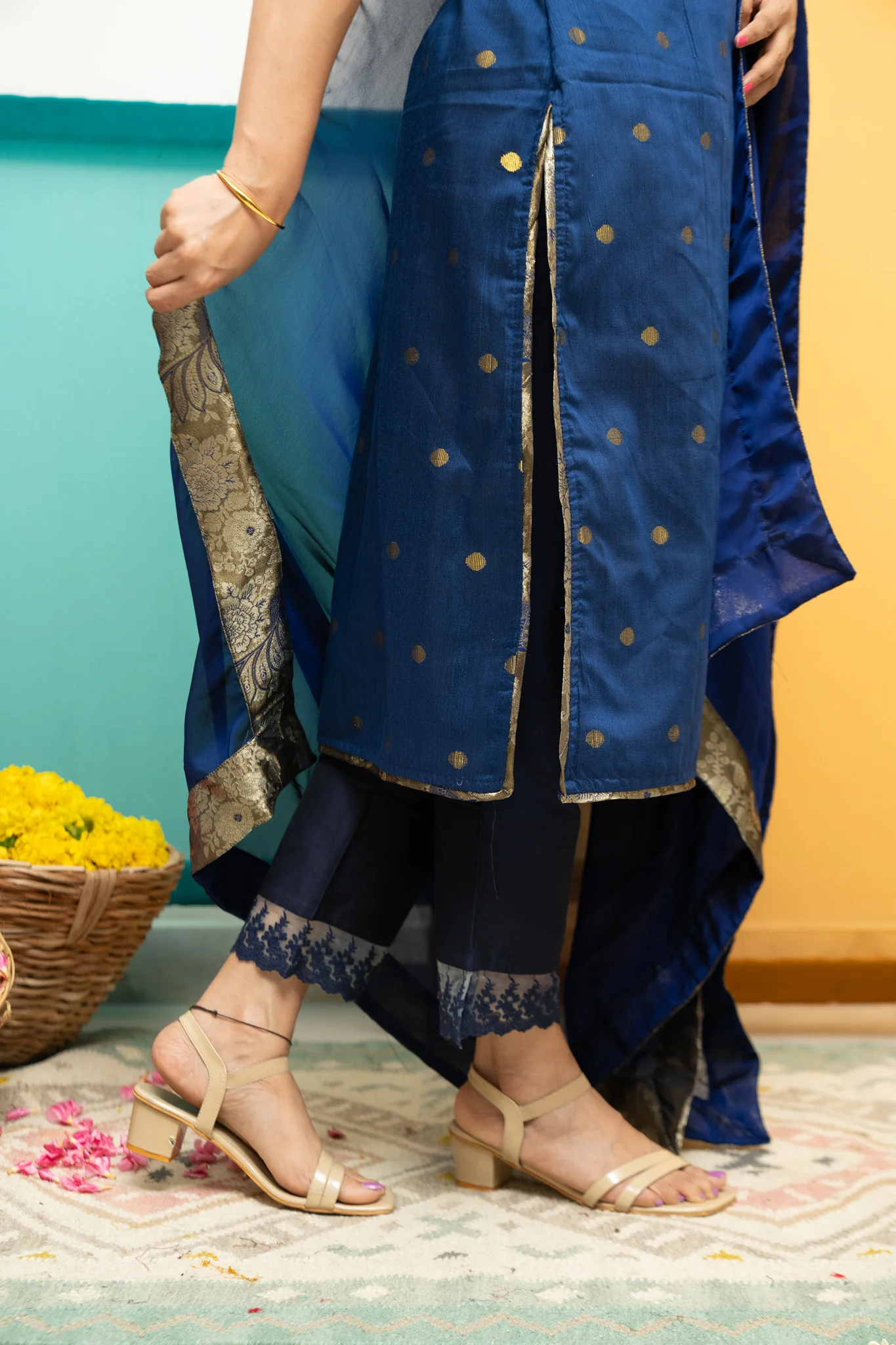 Nikitha Navy Blue Kurti Set - Image 17