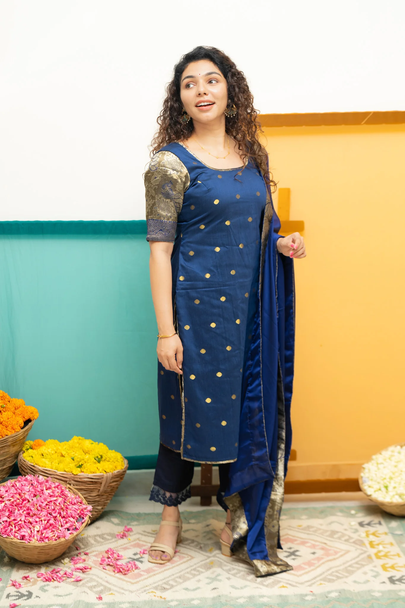 Nikitha Navy Blue Kurti Set - Image 4