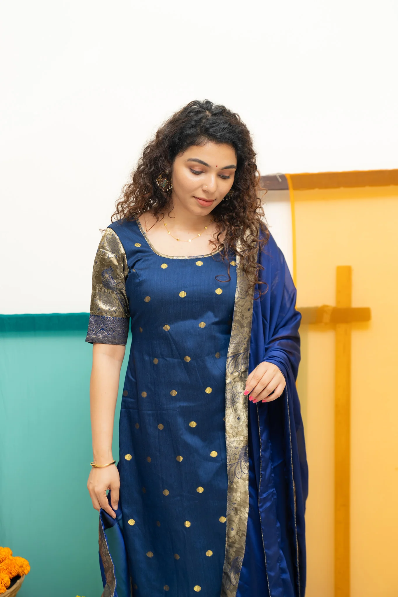 Nikitha Navy Blue Kurti Set - Image 7