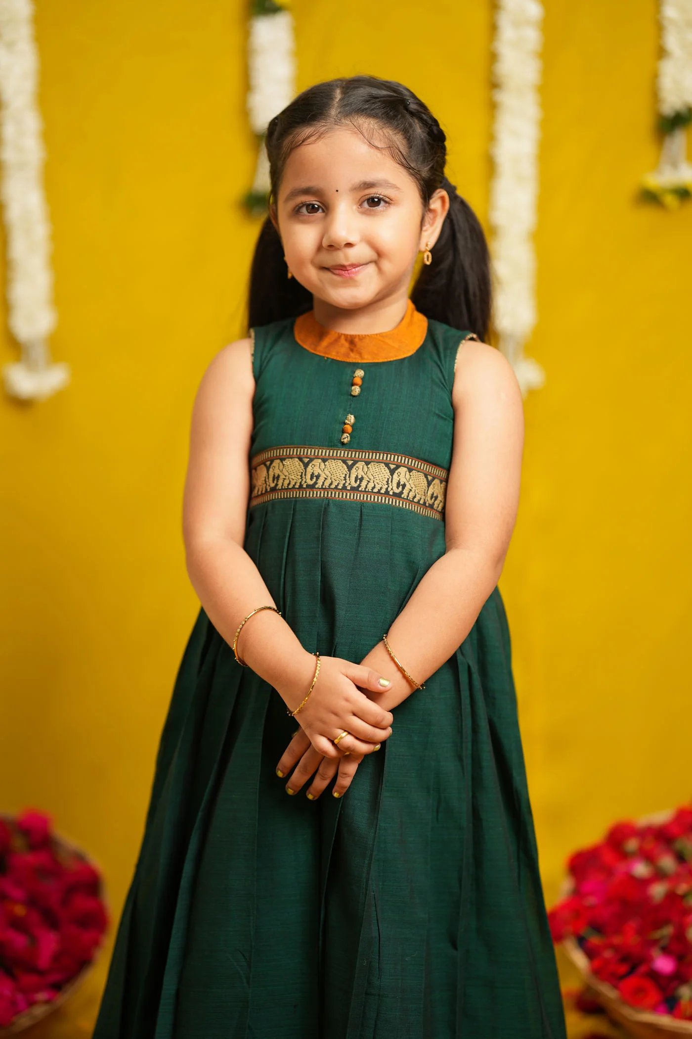 Nilambari Green Frock Mini - Image 3