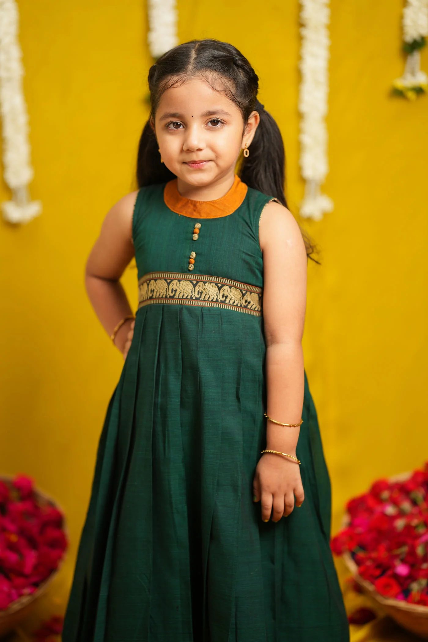 Nilambari Green Frock Mini - Image 4