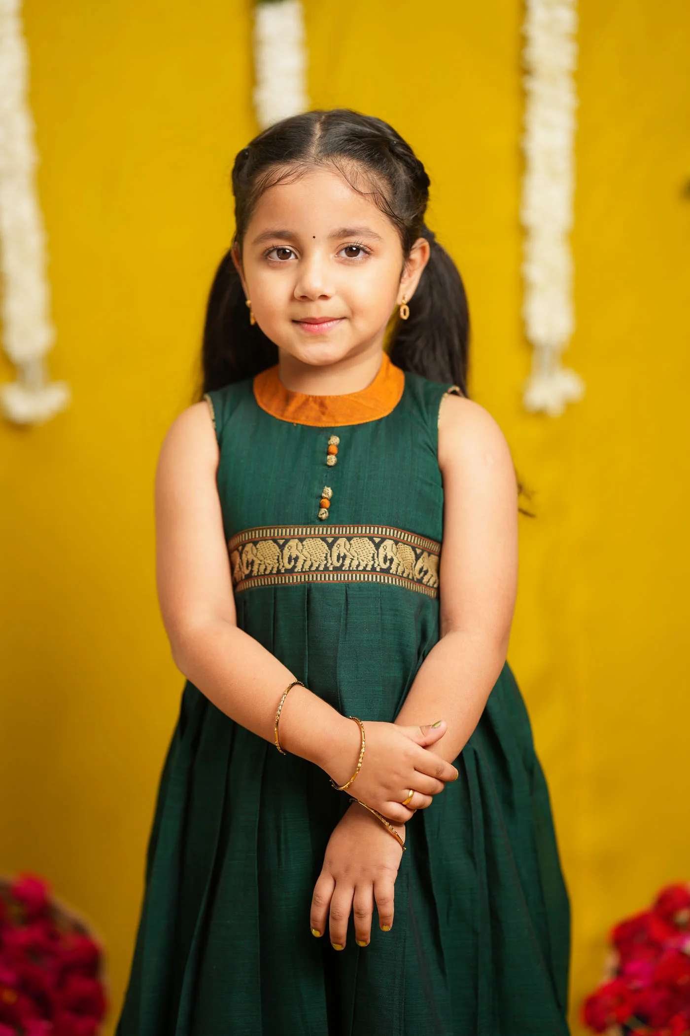 Nilambari Green Frock Mini - Image 5