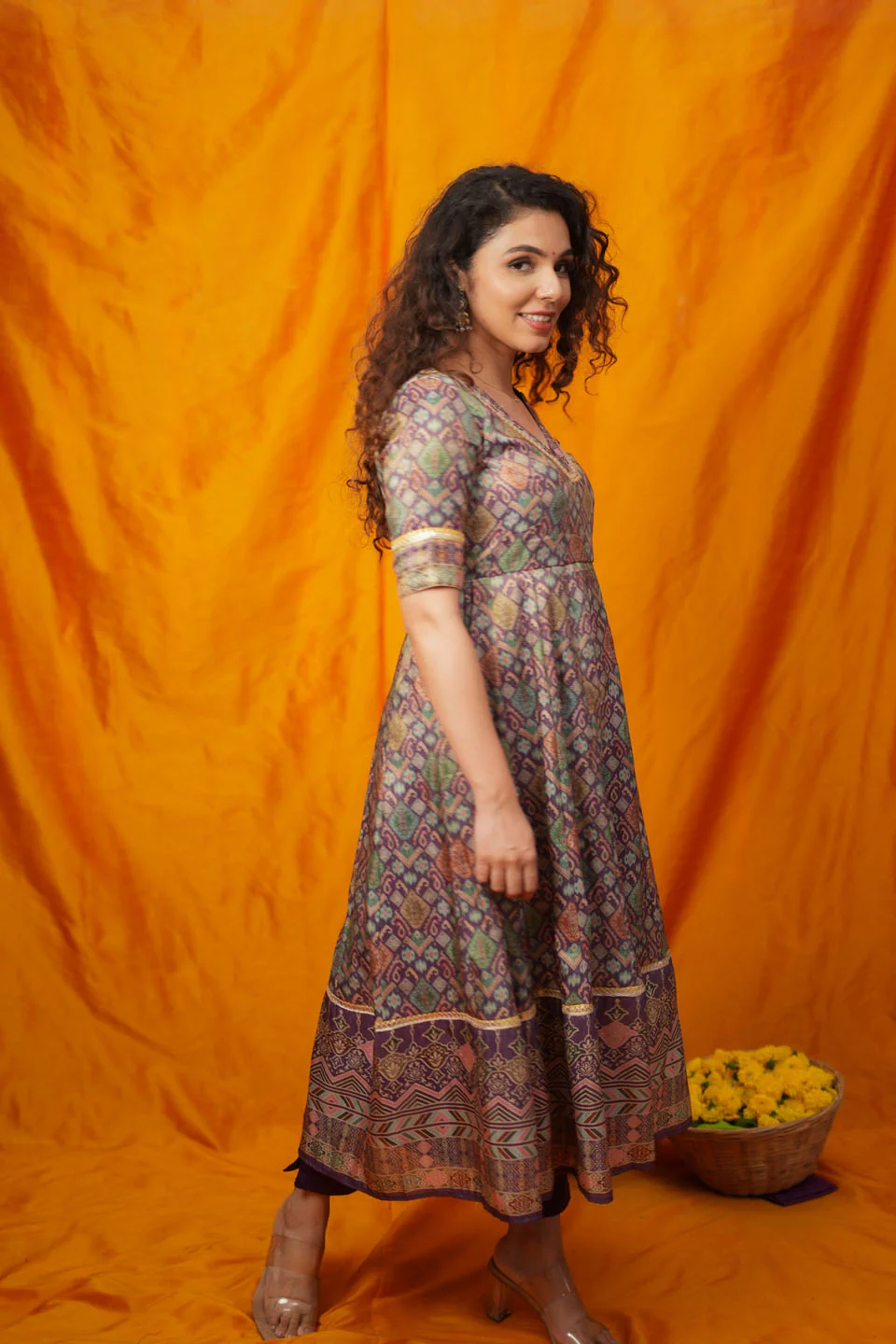 Nivriti Woven Multi-Coloured Anarkali Kurta Set - Image 5