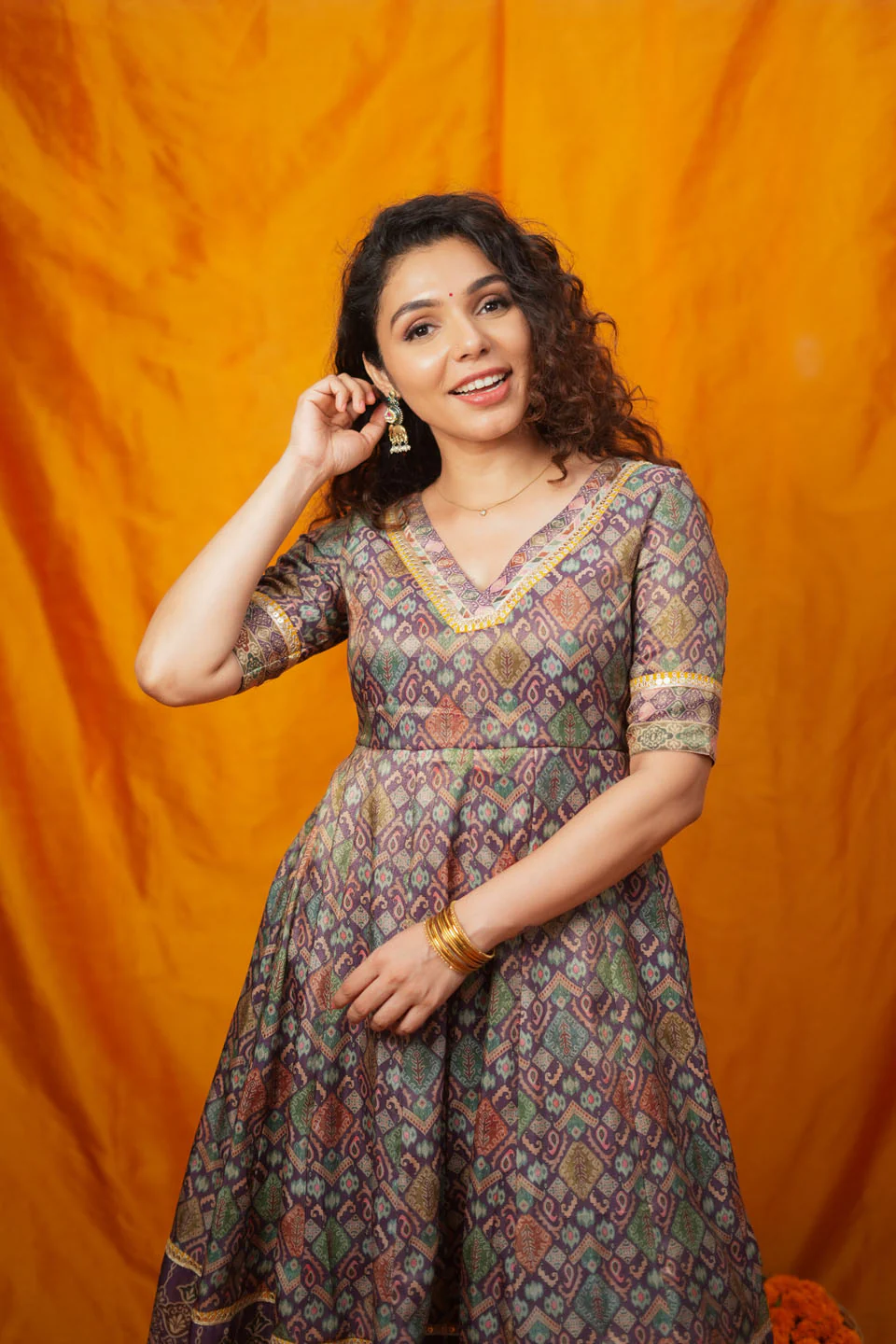 Nivriti Woven Multi-Coloured Anarkali Kurta Set - Image 6