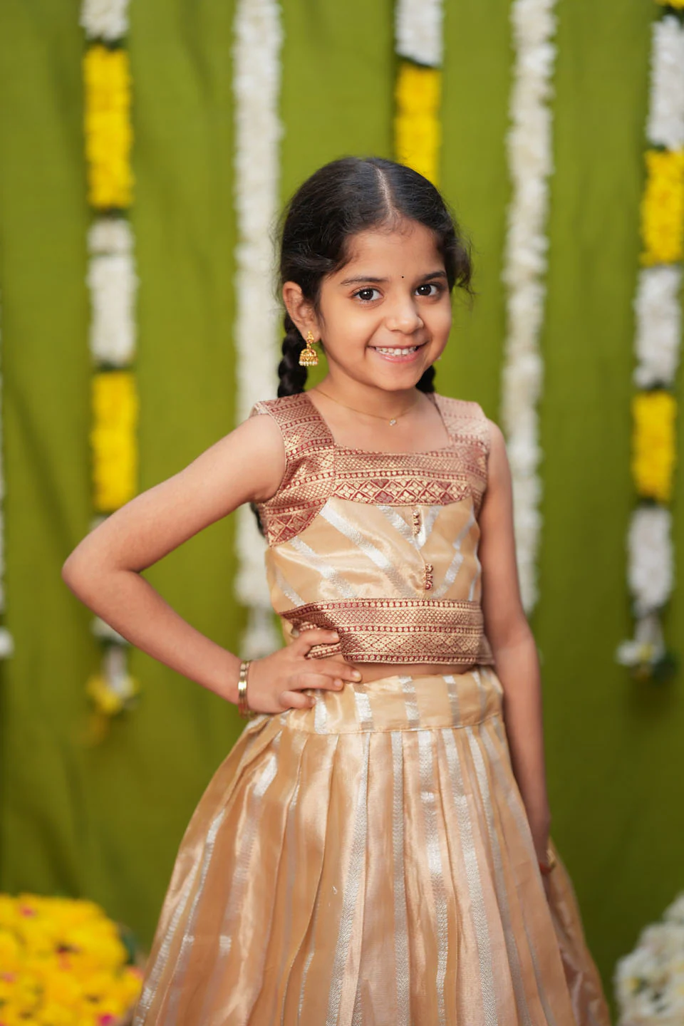Pavitra Beige Organza Top & Skirt Mini - Image 10