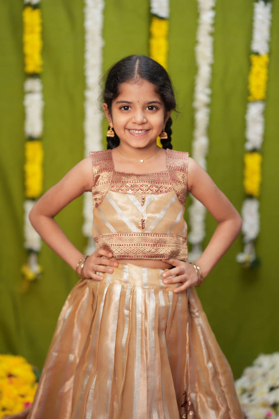 Pavitra Beige Organza Top & Skirt Mini - Image 11