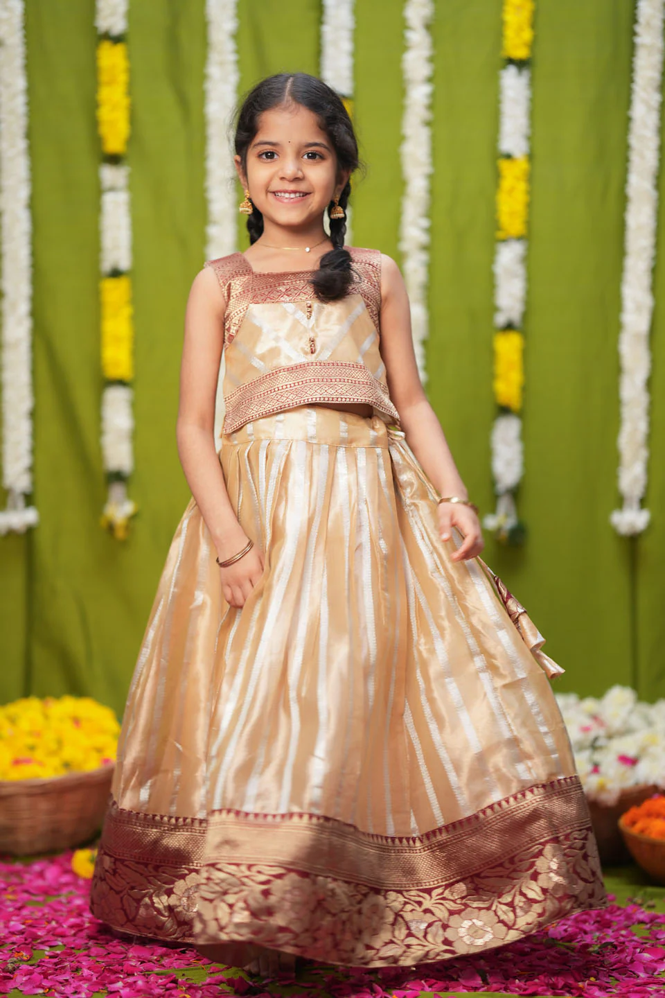 Pavitra Beige Organza Top & Skirt Mini - Image 7