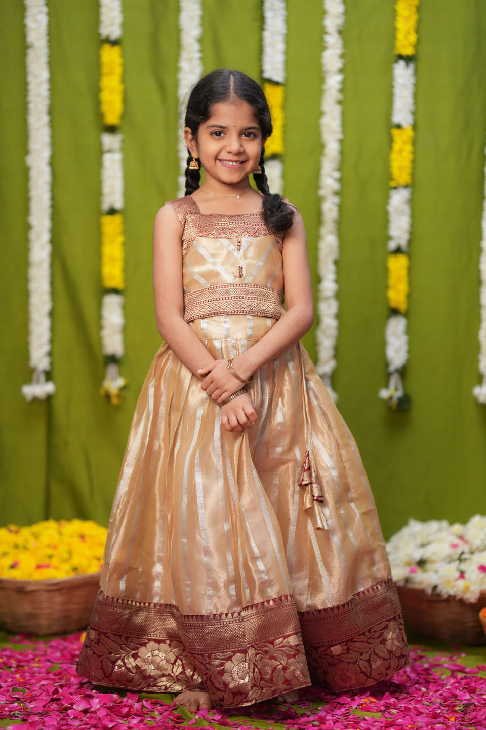 Pavitra Beige Organza Top & Skirt Mini - Image 8