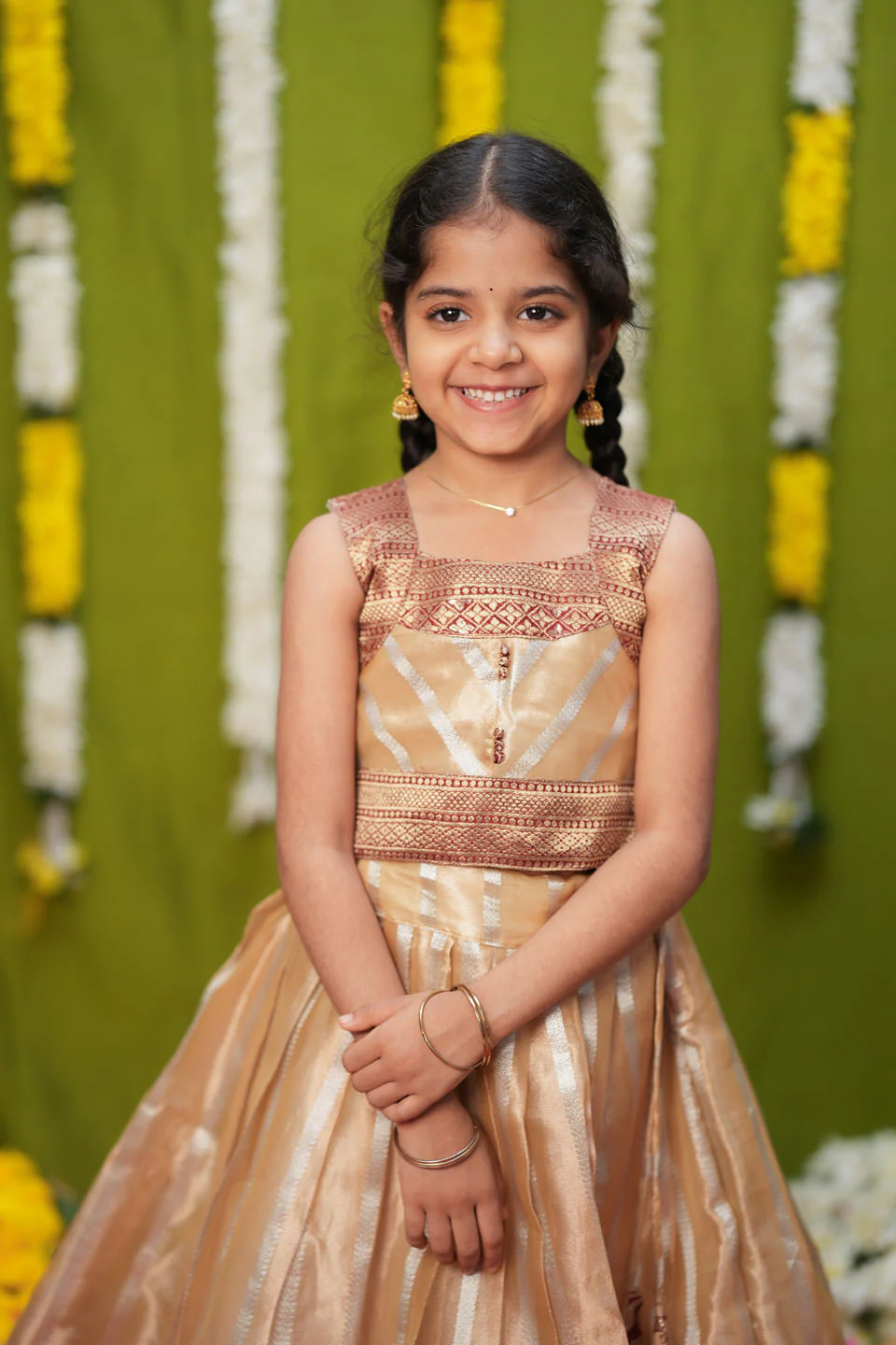Pavitra Beige Organza Top & Skirt Mini - Image 9