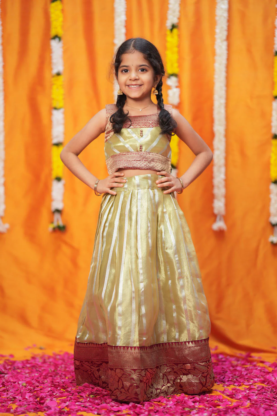 Pavitra Green Organza Top & Skirt Mini - Image 4