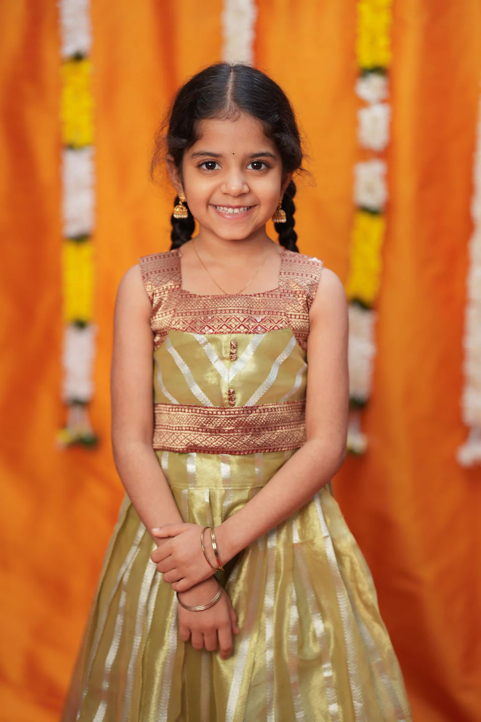 Pavitra Green Organza Top & Skirt Mini - Image 5