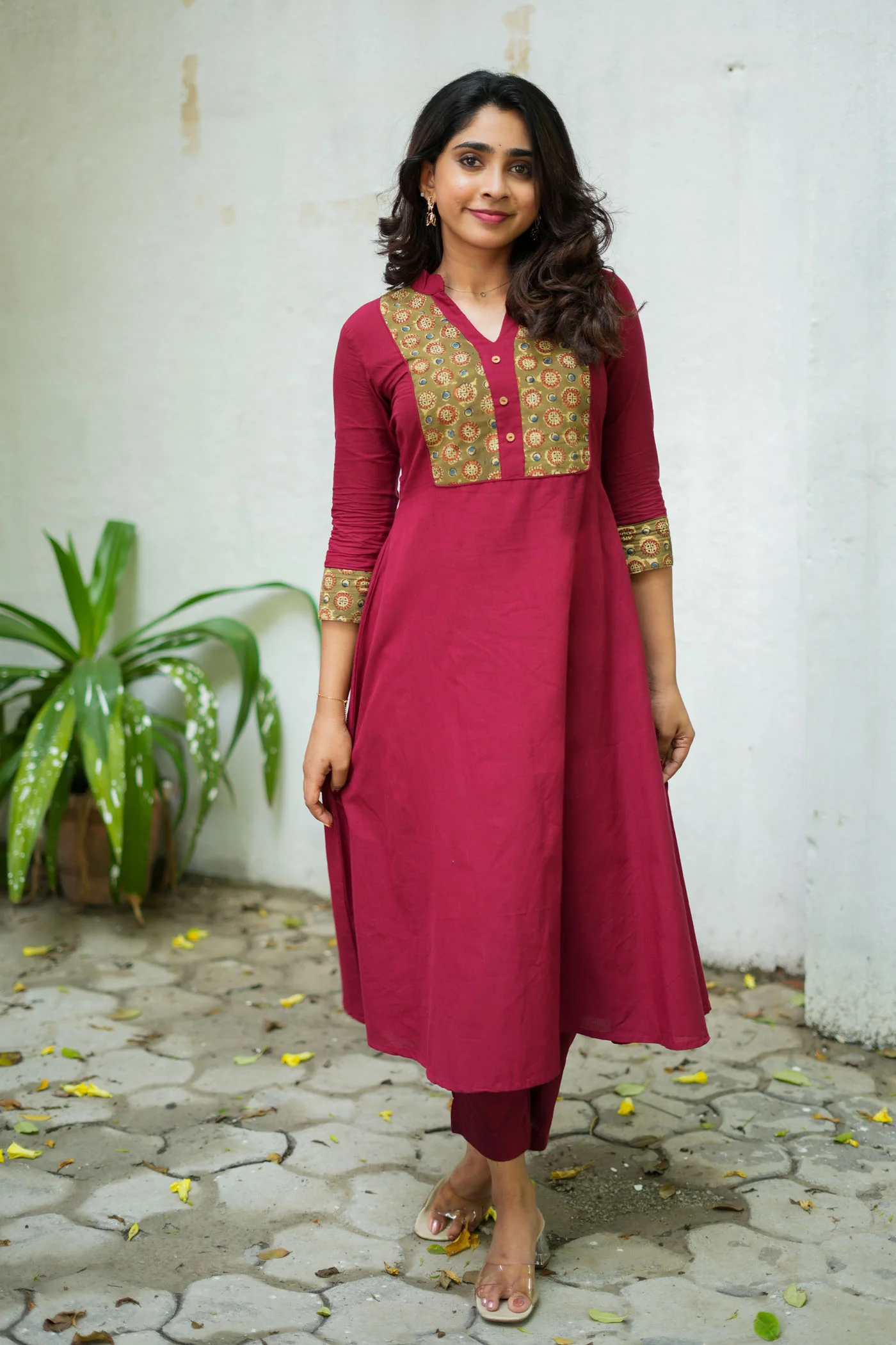 Pranazhini Maroon Kurta Set (Set of 2)