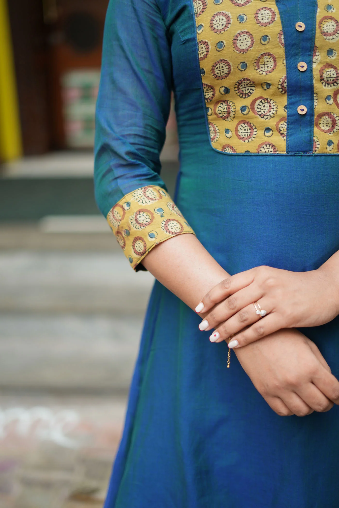 Pranazhini Teal Kurta Set (Set of 2) - Image 6