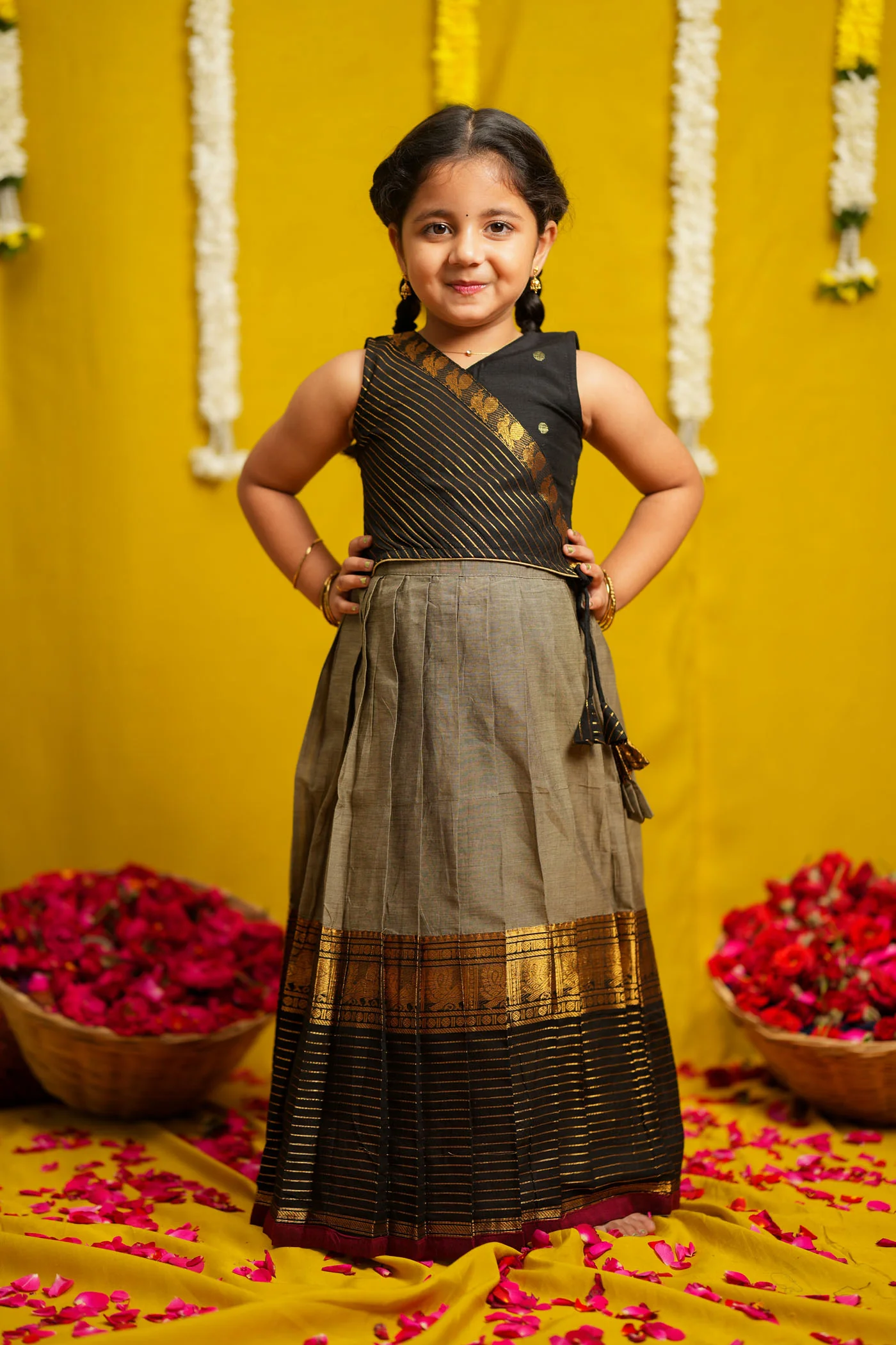 Radhi Grey with Black Lehenga Mini - Image 6